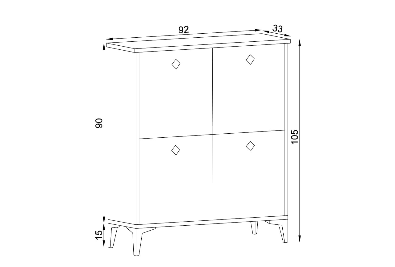 Rena 4 Kapaklı Çok Amaçlı Dolap