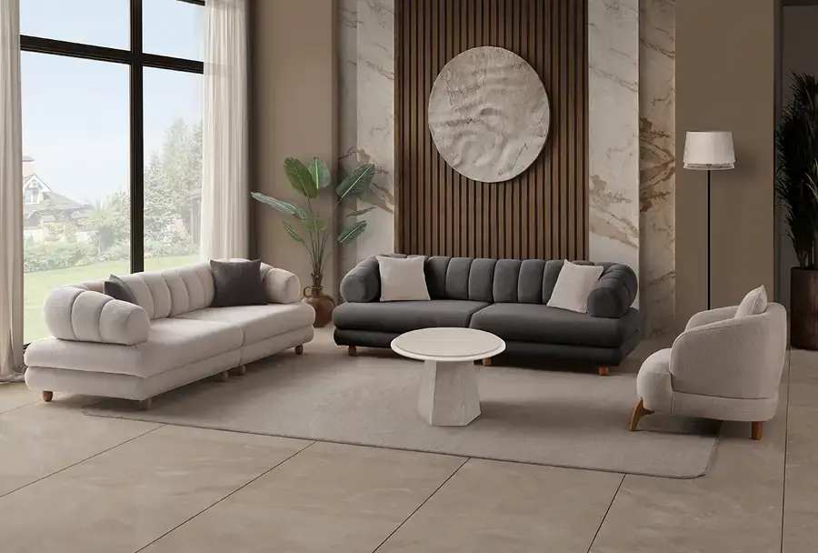 Gloria Sırt Mekanizmalı Modüler Sandıklı Koltuk Takımı 3+3+1