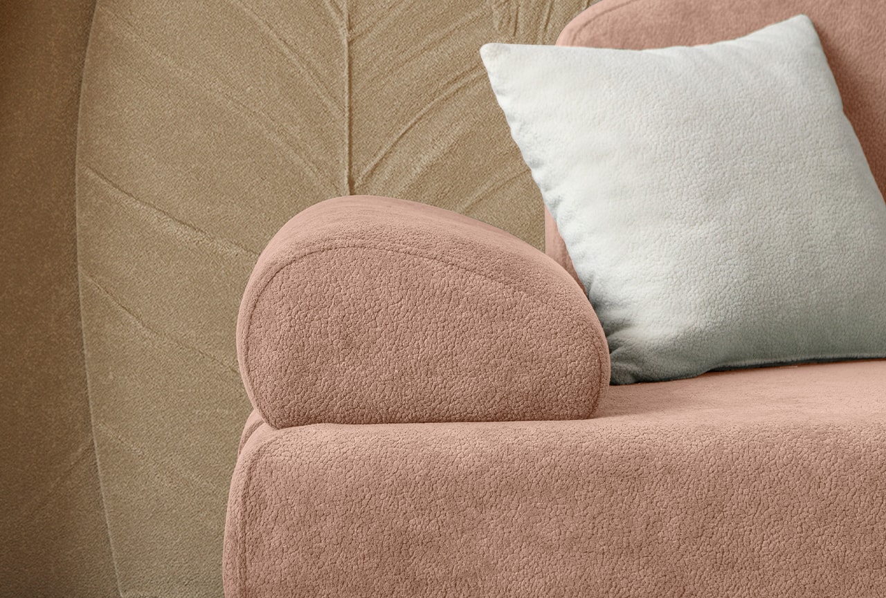 Aries Yataklı Sandıklı Üçlü Koltuk Pembe