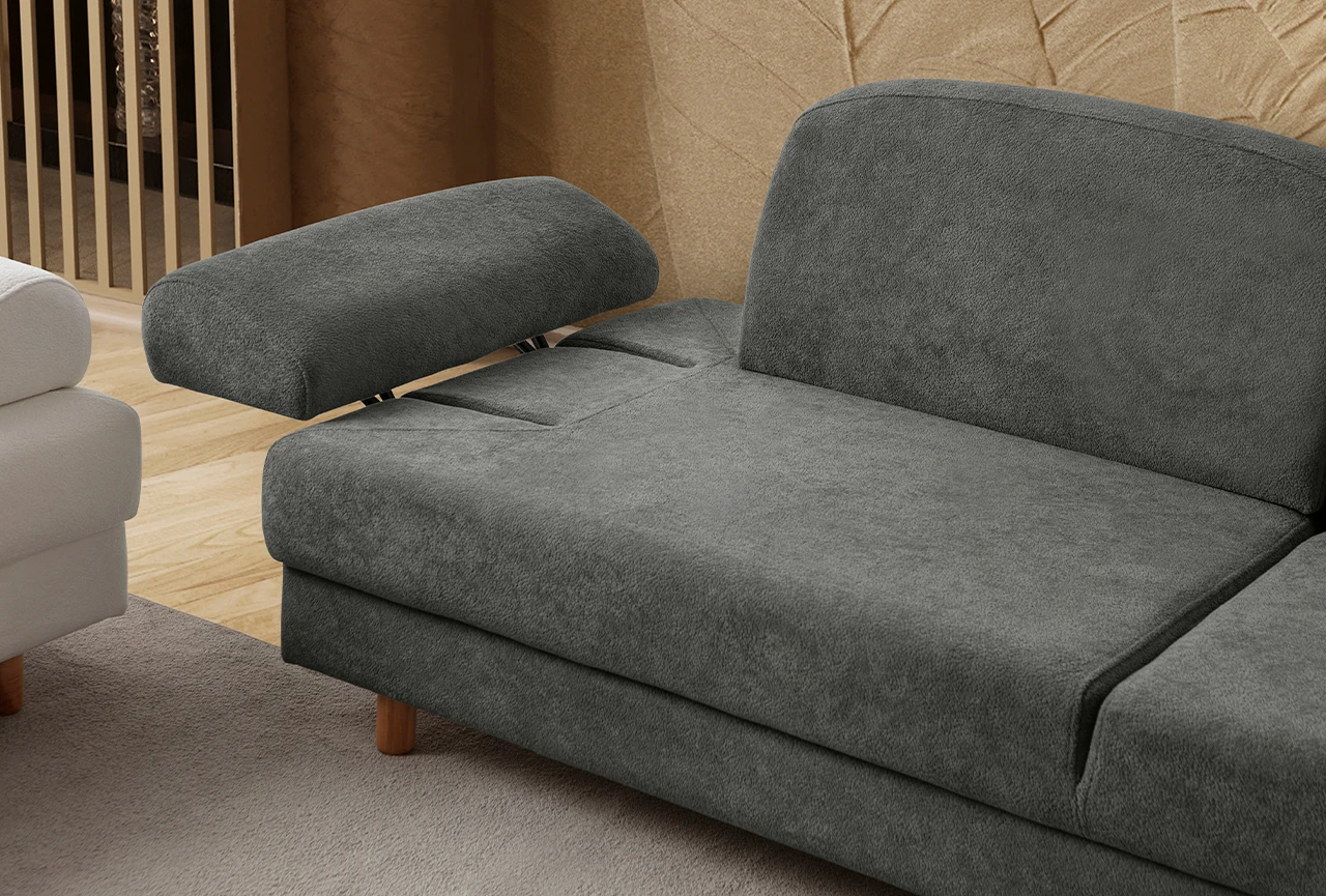 Aries Yataklı Sandıklı Koltuk Takımı 3+1 Antrasit