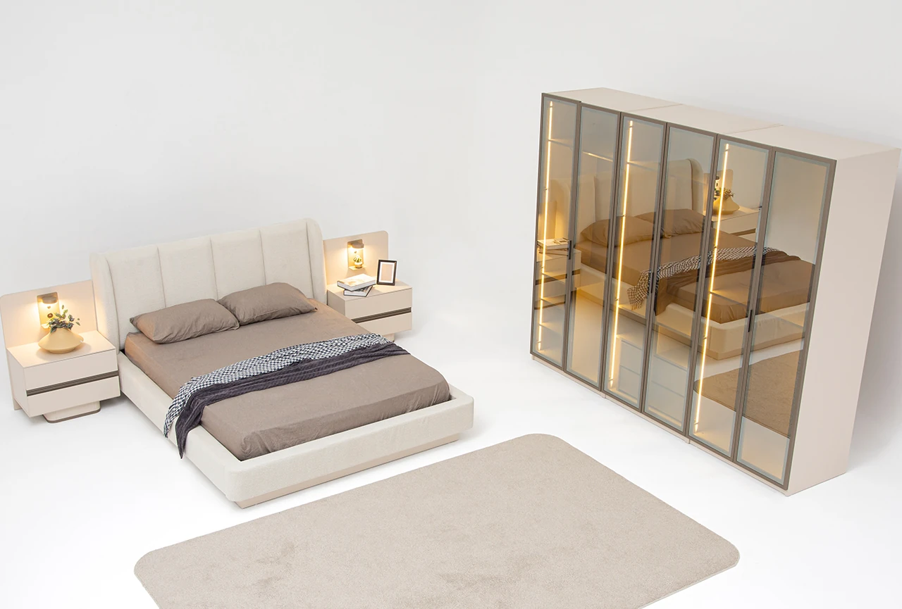 Lumera Yatak Odası Takımı Cam Kapaklı