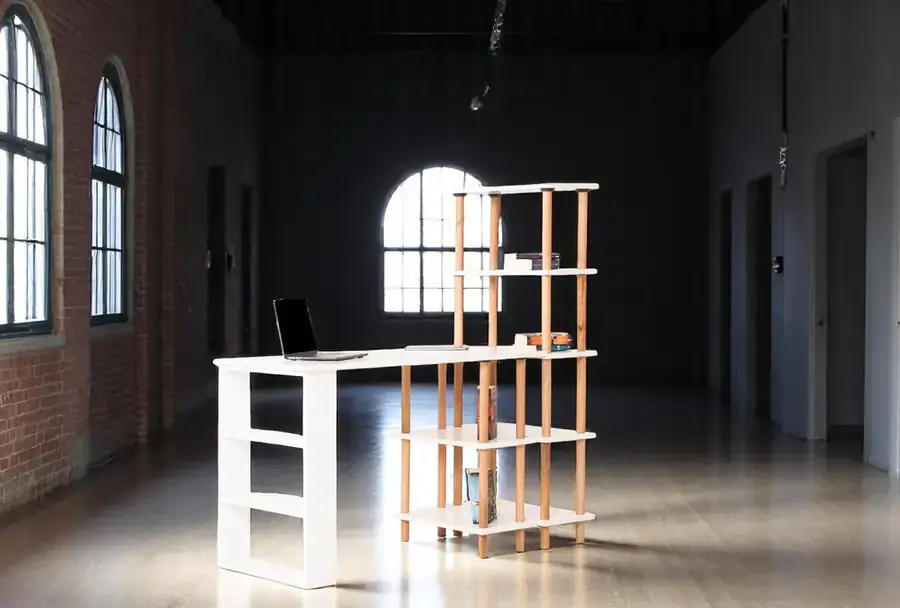 Pia Kitaplıklı Çalışma Masası