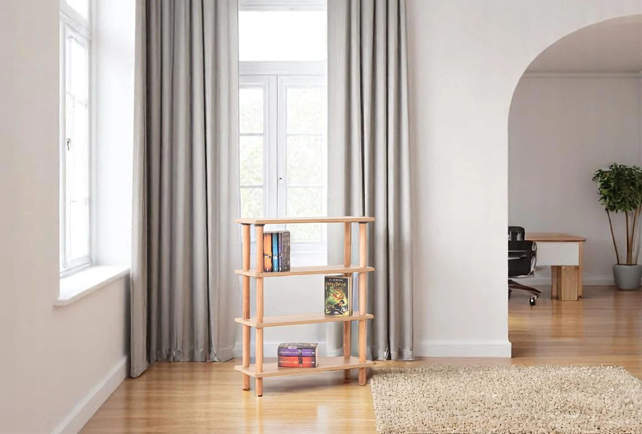 Pia 4 Raflı Kitaplık Çok Amaçlı Dolap