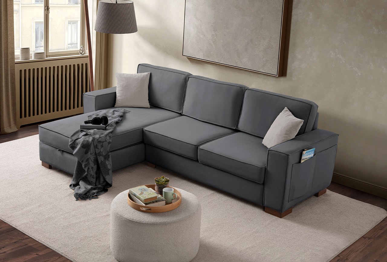 Corner Köşe Koltuk Takımı Sandıklı Antrasit
