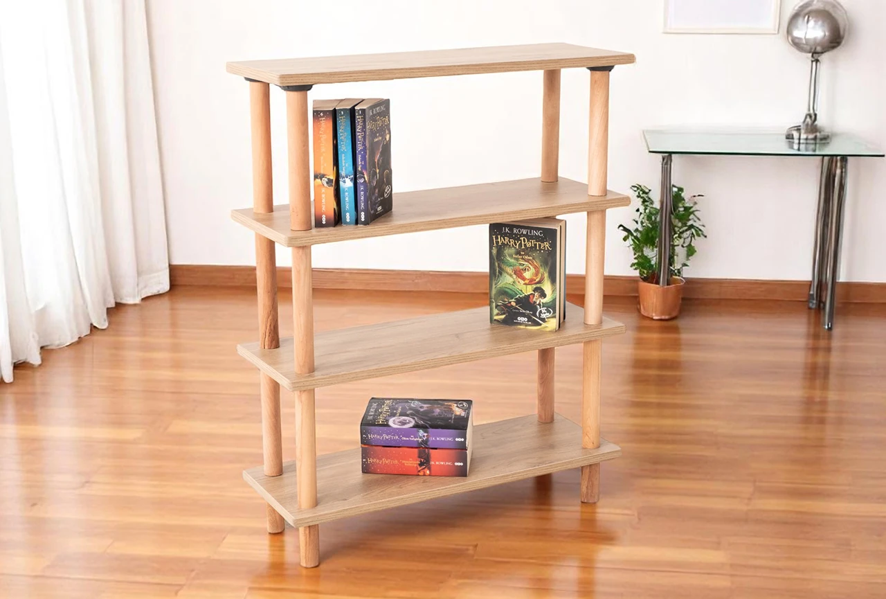 Pia 4 Raflı Kitaplık Çok Amaçlı Dolap