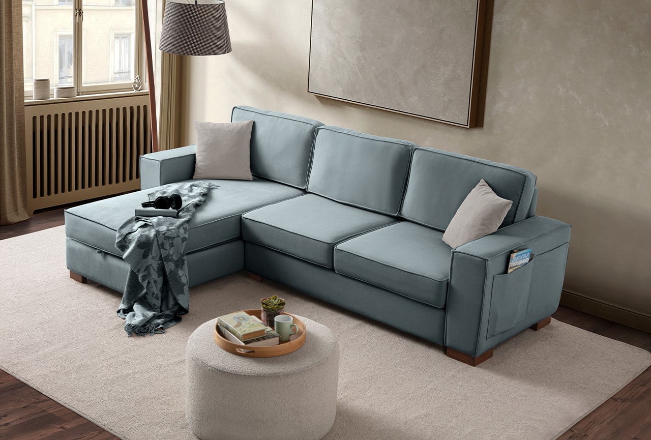 Corner Köşe Koltuk Takımı Sandıklı Su Yeşili