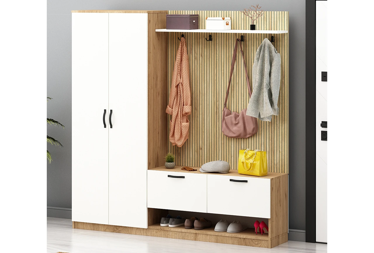 Alya 2 Kapaklı Gardırop Meşe Aytaşı