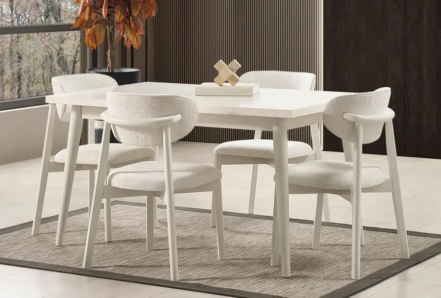 Petek 4 Sandalyeli Açılır Yemek Masa Takımı