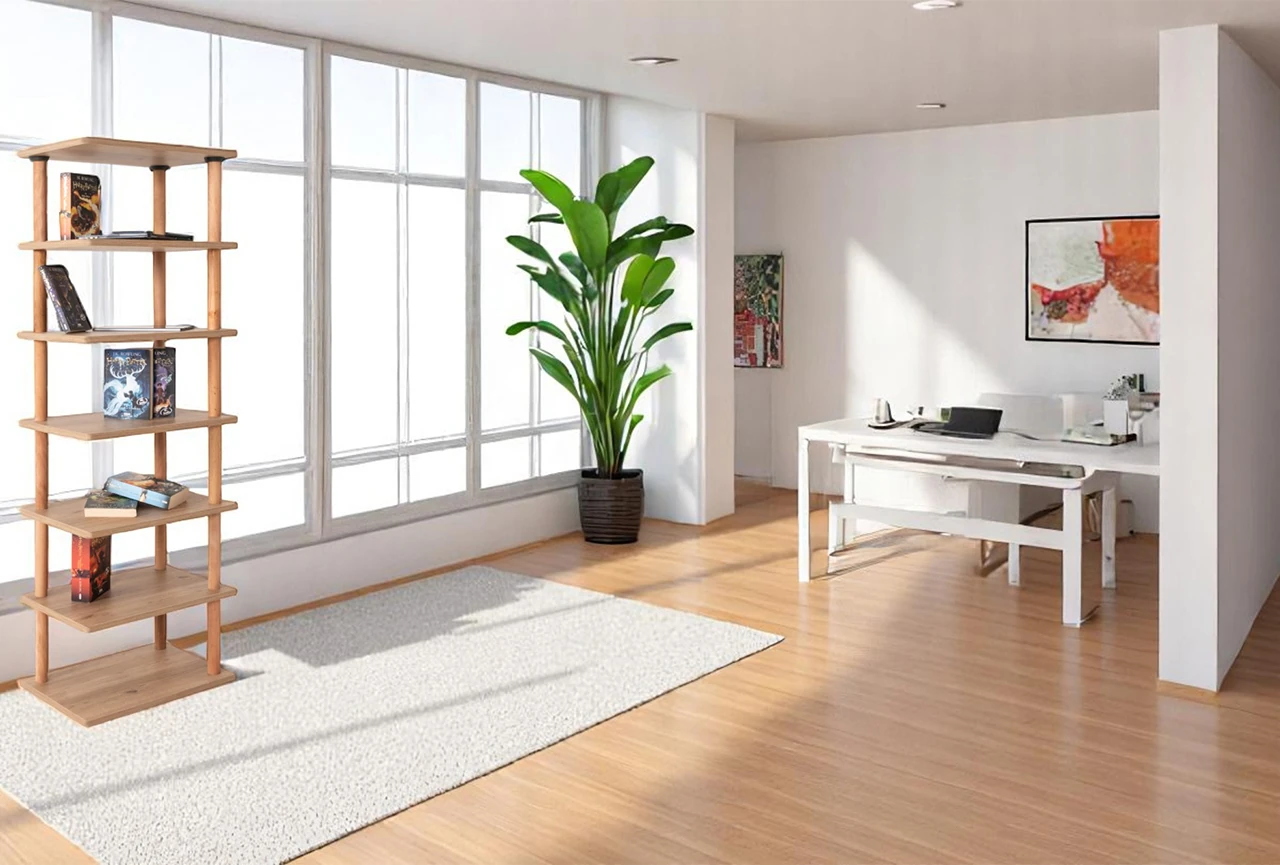 Pia 7 Raflı Kitaplık Çok Amaçlı Dolap