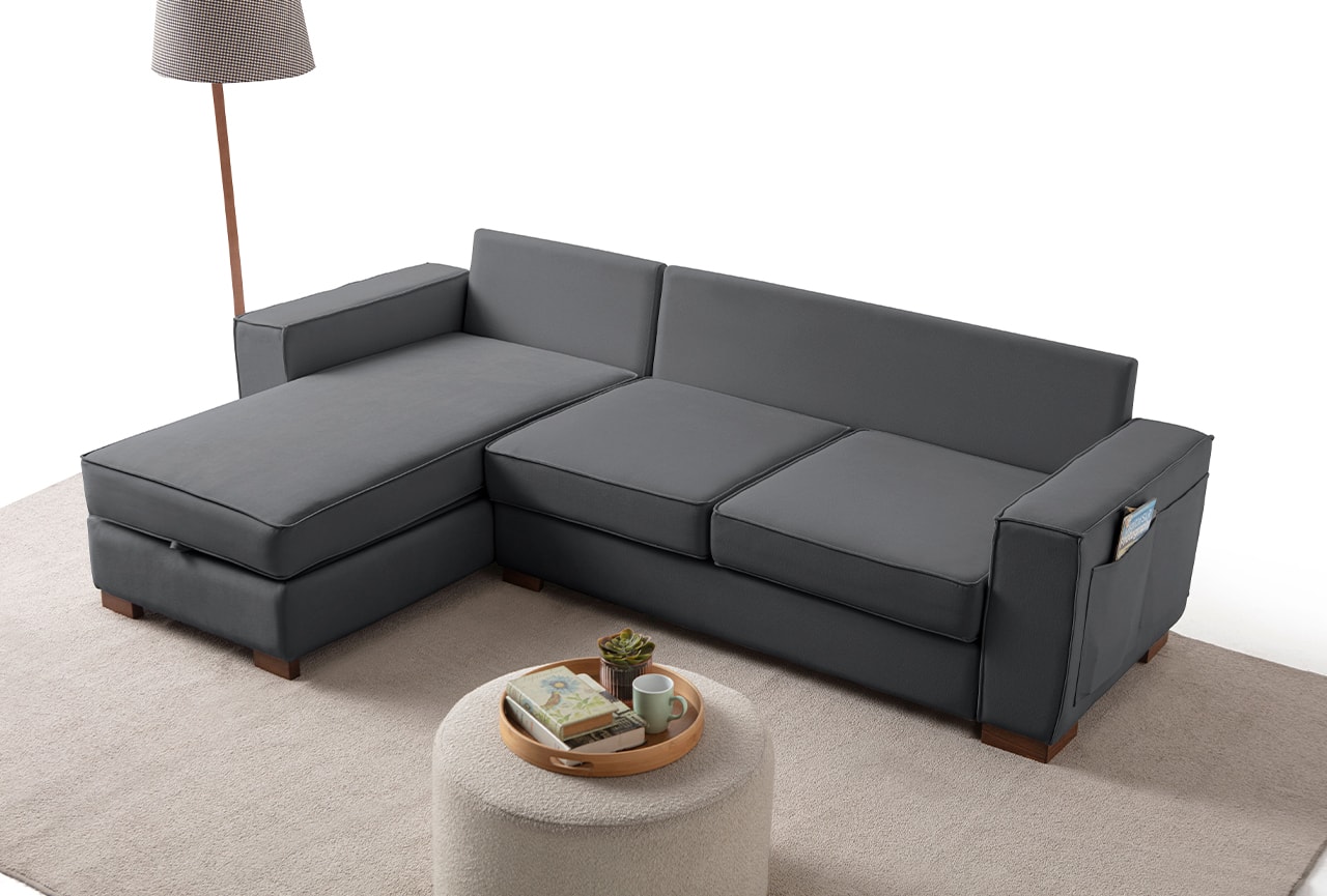 Corner Köşe Koltuk Takımı Sandıklı Antrasit