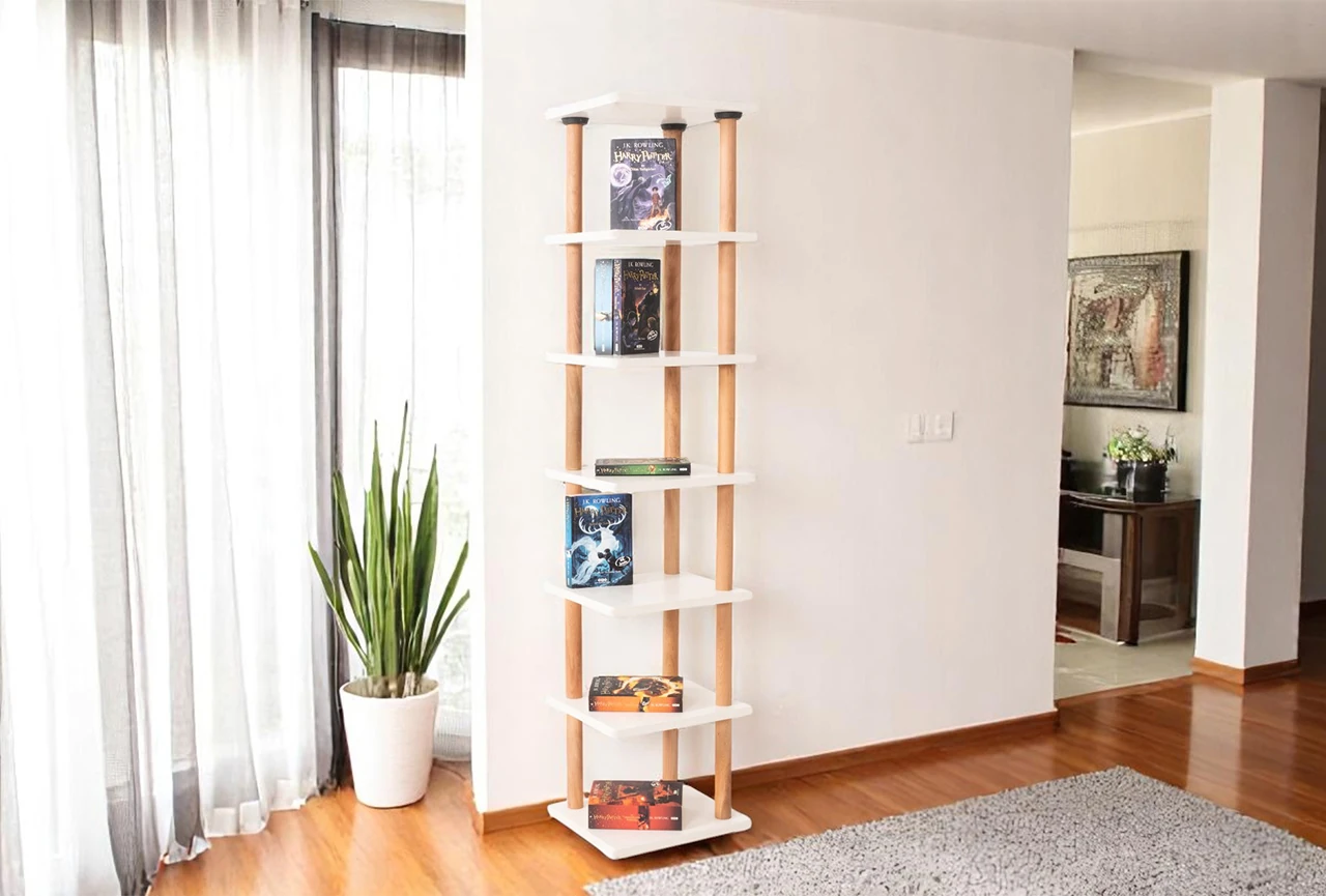 Pia 7 Raflı Kitaplık Çok Amaçlı Dolap