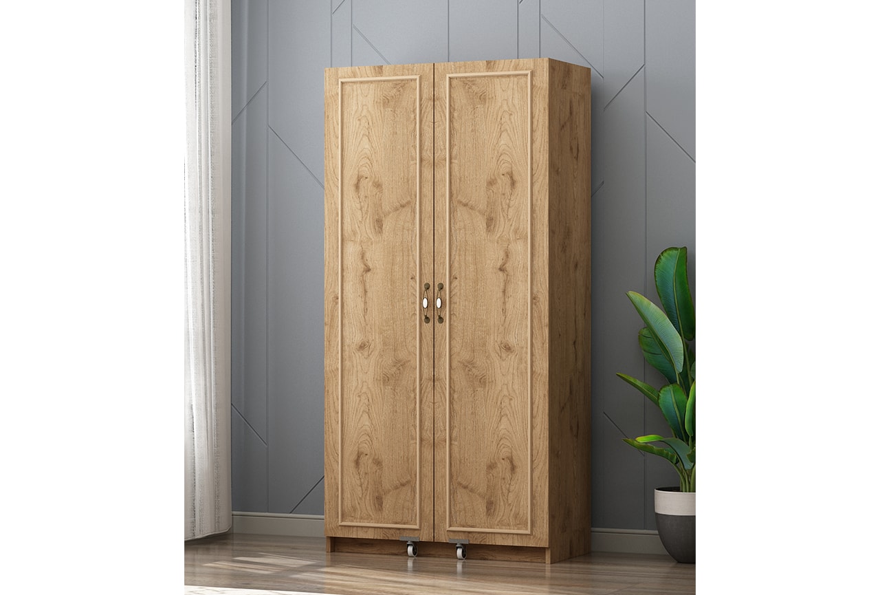 Serra Çıtalı İki Kapaklı Erzak Dolabı, Çok Amaçlı Meşe