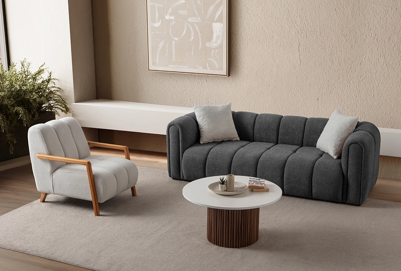 Nline Koltuk Takımı 3+1 Antrasit