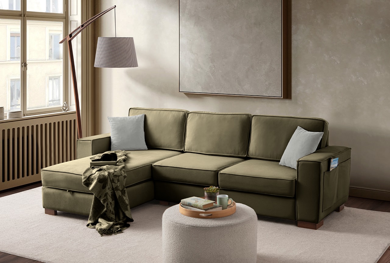 Corner Köşe Koltuk Takımı Sandıklı Yeşil