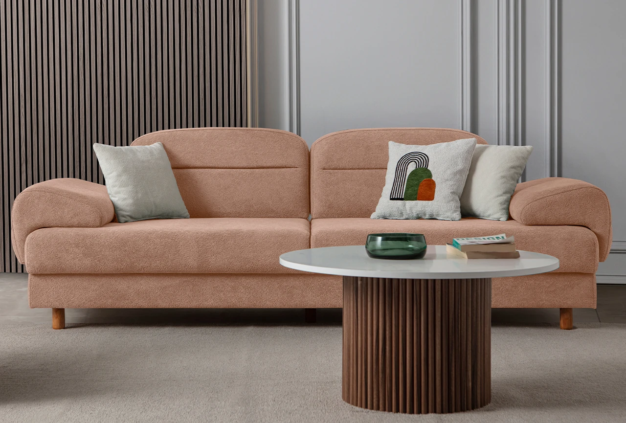 Lizbon Yataklı Sandıklı Koltuk Takımı 3+3+1+1 Pembe