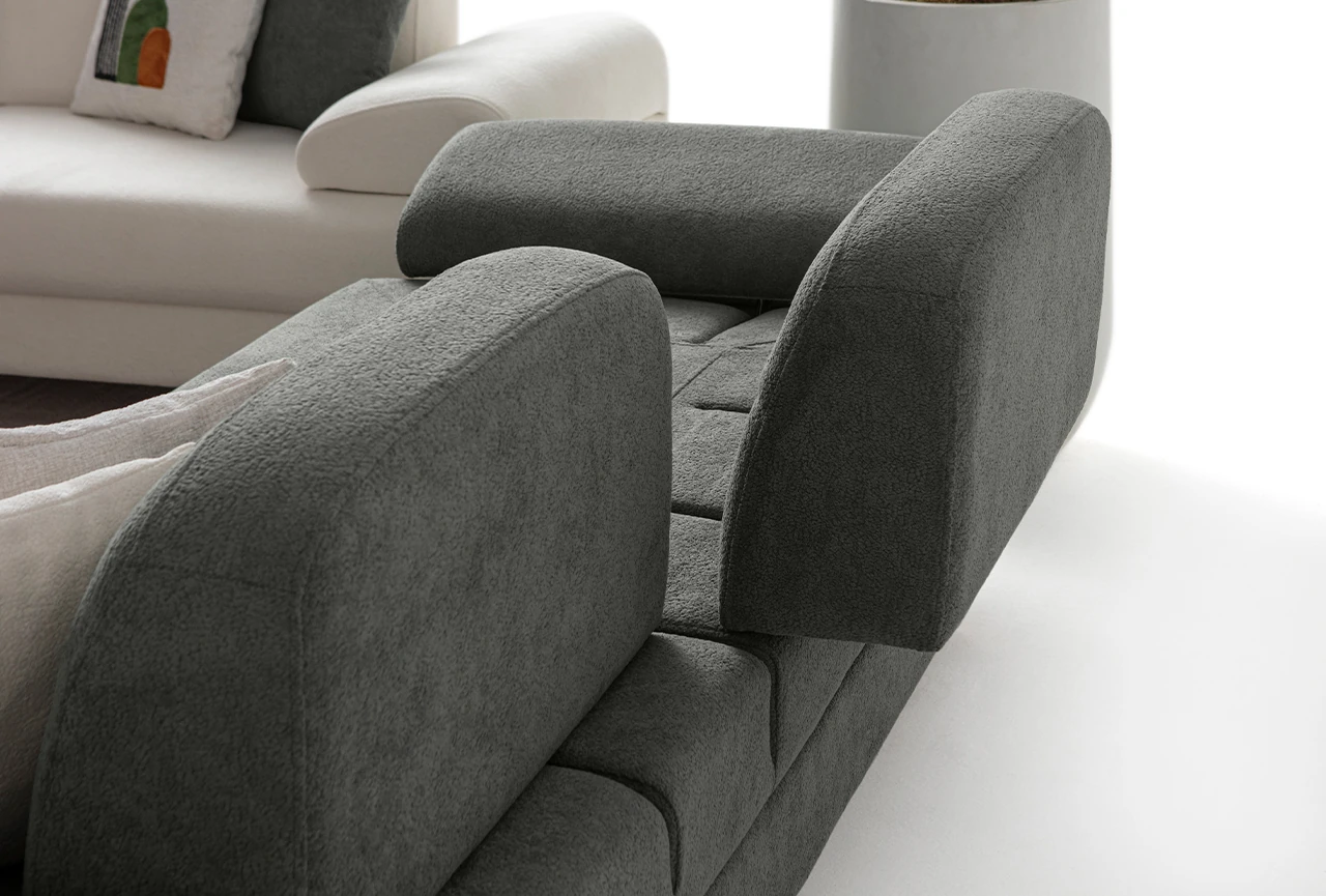 Lizbon Yataklı Sandıklı Koltuk Takımı 3+3+1+1 Antrasit