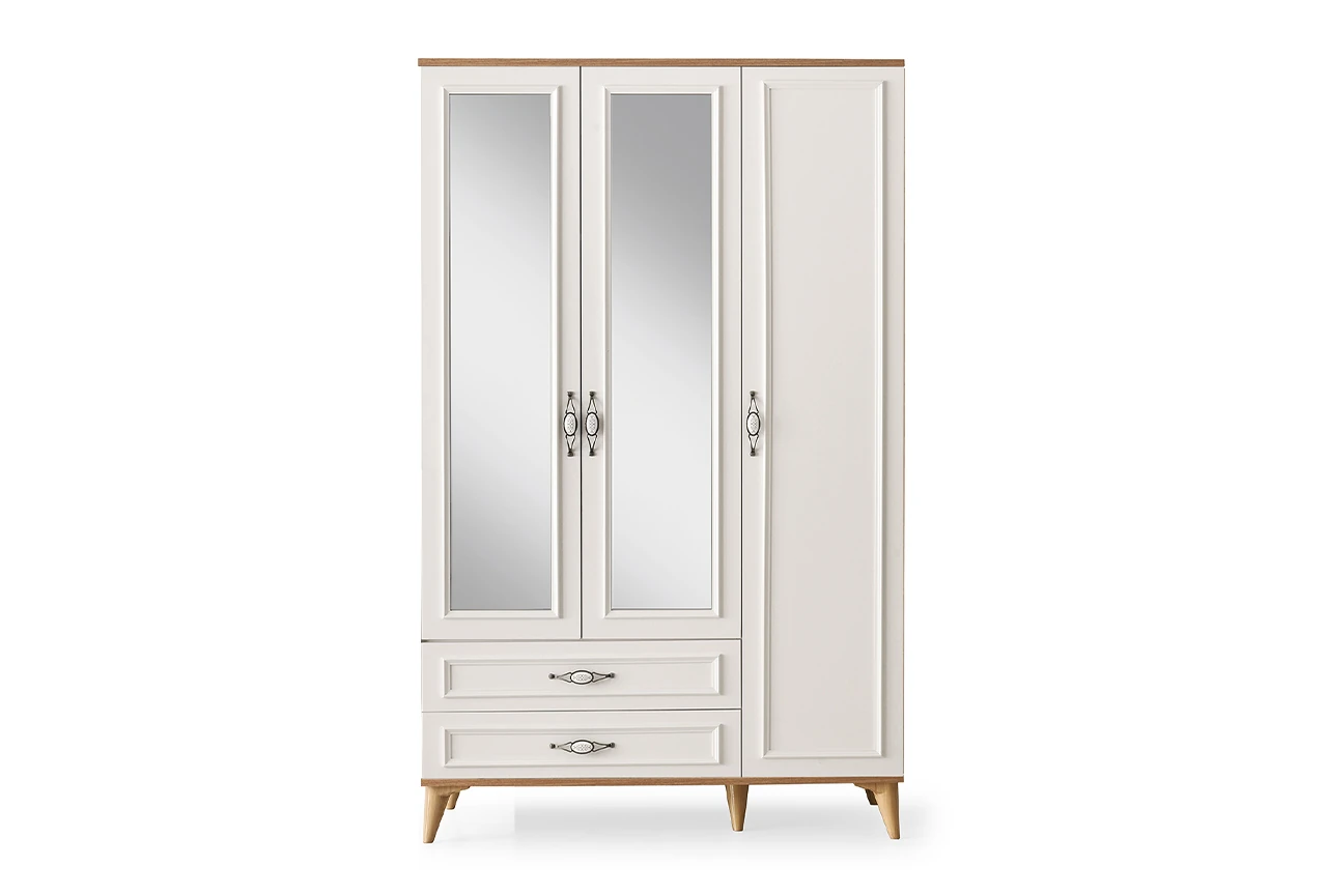 Alya 3 Kapaklı Aynalı Gardırop Meşe Aytaşı
