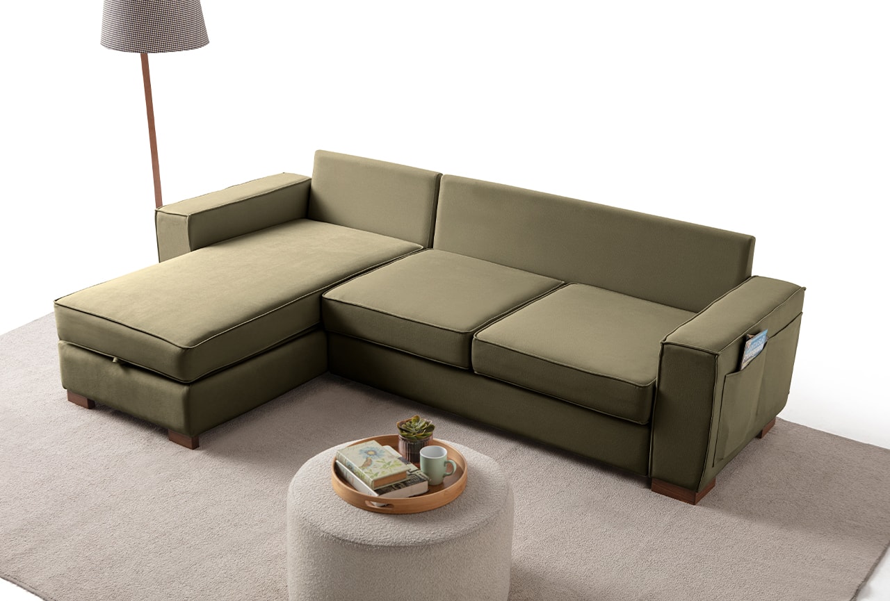 Corner Köşe Koltuk Takımı Sandıklı Yeşil
