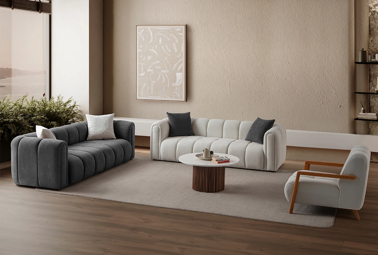 Nline Koltuk Takımı 3+3+1 Antrasit