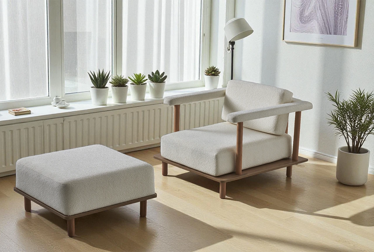 Pia Berjer Tekli Koltuk + Puf