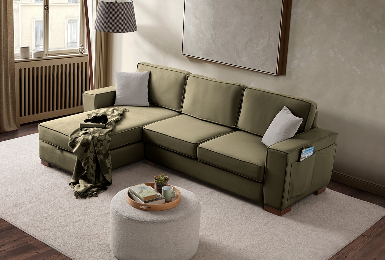 Corner Köşe Koltuk Takımı Sandıklı Yeşil