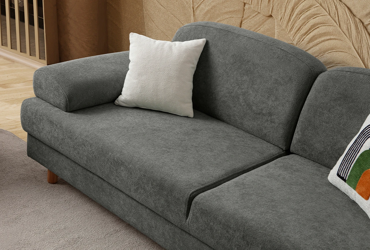 Aries Yataklı Sandıklı Koltuk Takımı 3+1 Antrasit