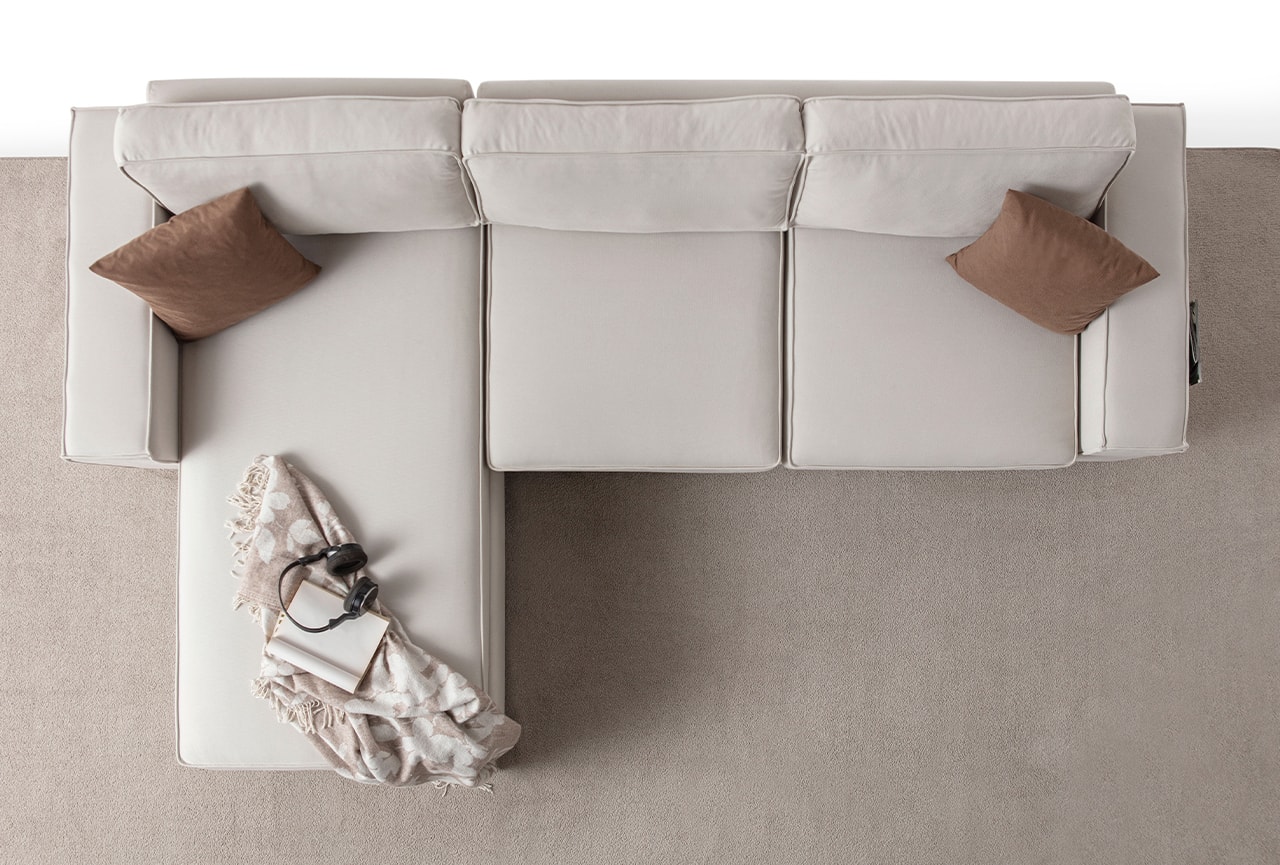 Corner Köşe Koltuk Takımı Sandıklı Krem