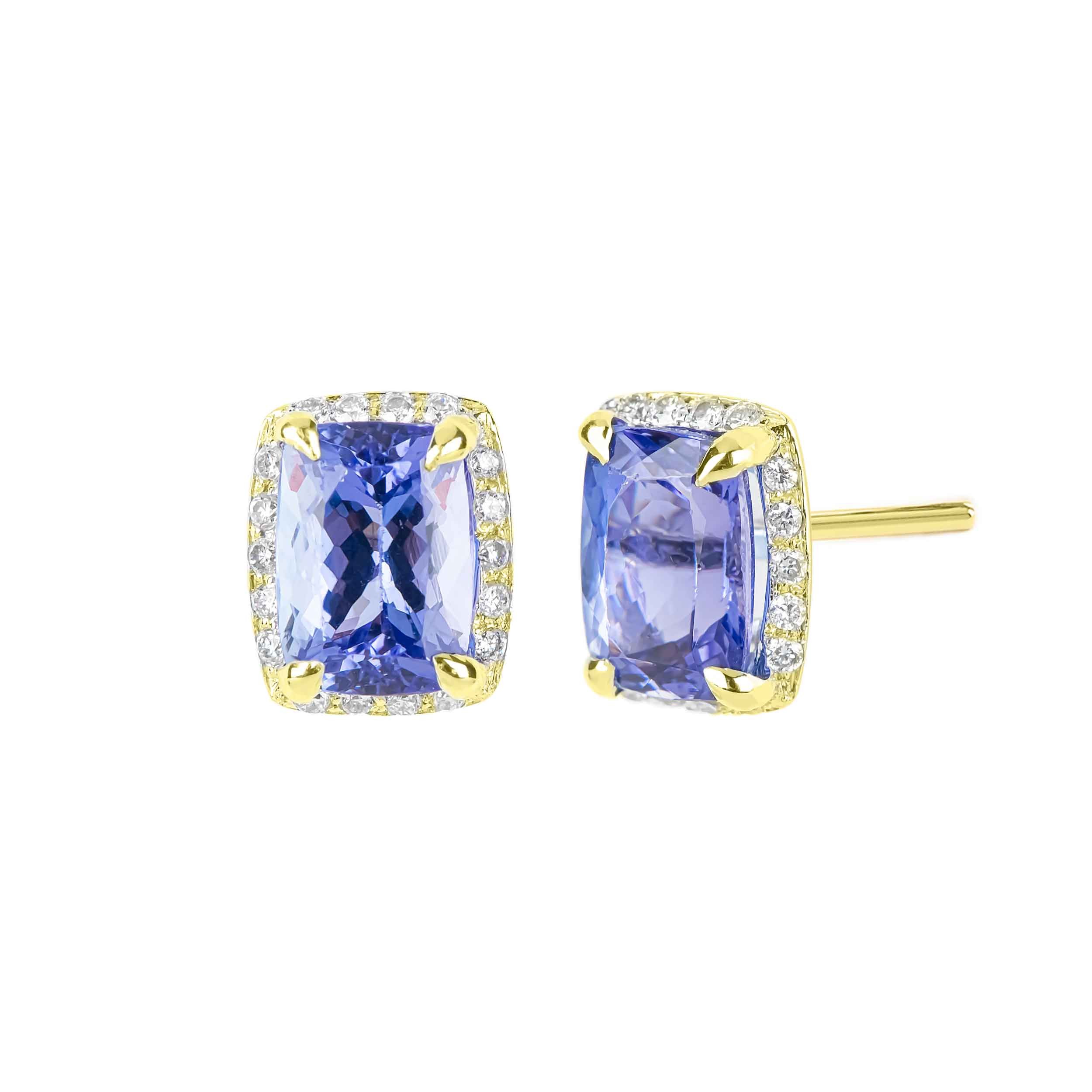 Halo Tanzanite Earrings