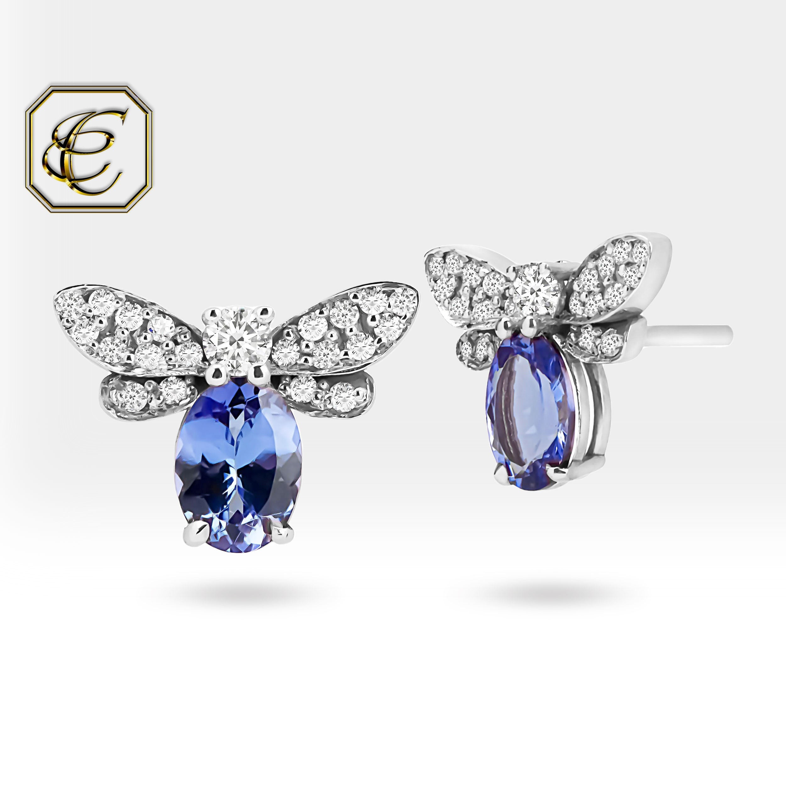 Tanzanite Bee Earrings