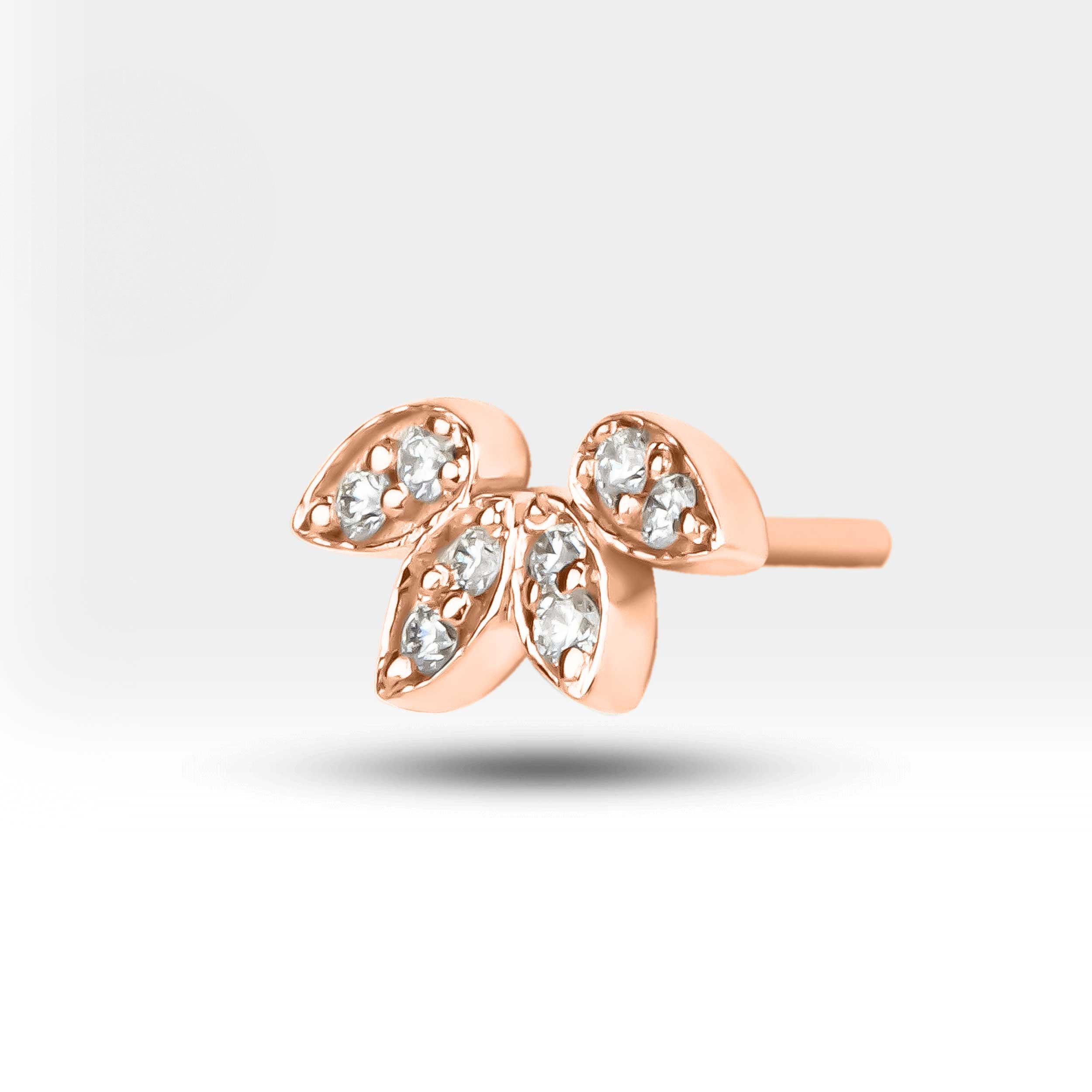 Diamond Lotus Cartilage Earring