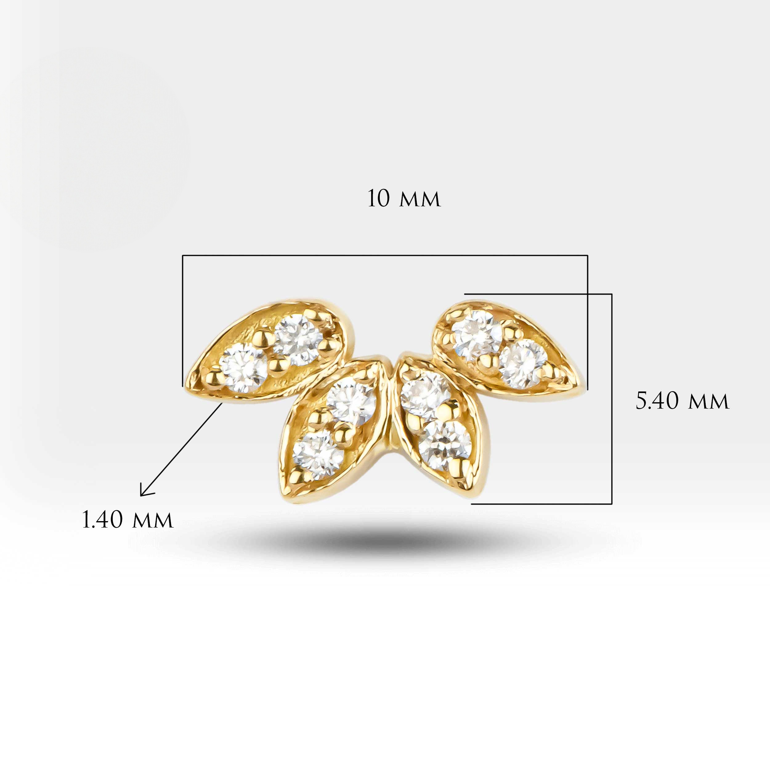 Diamond Lotus Cartilage Earring