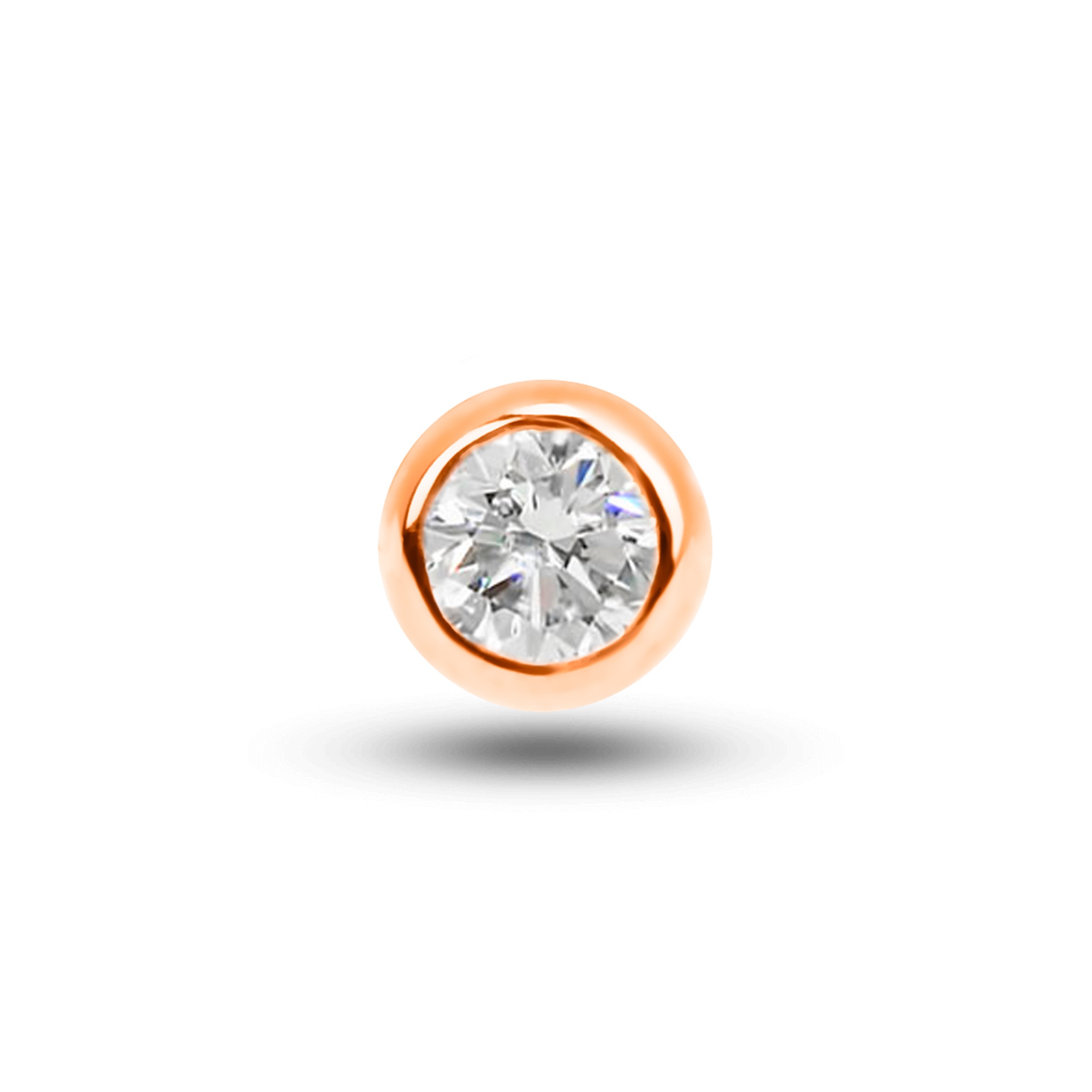 Bezel Diamond Stud Earring