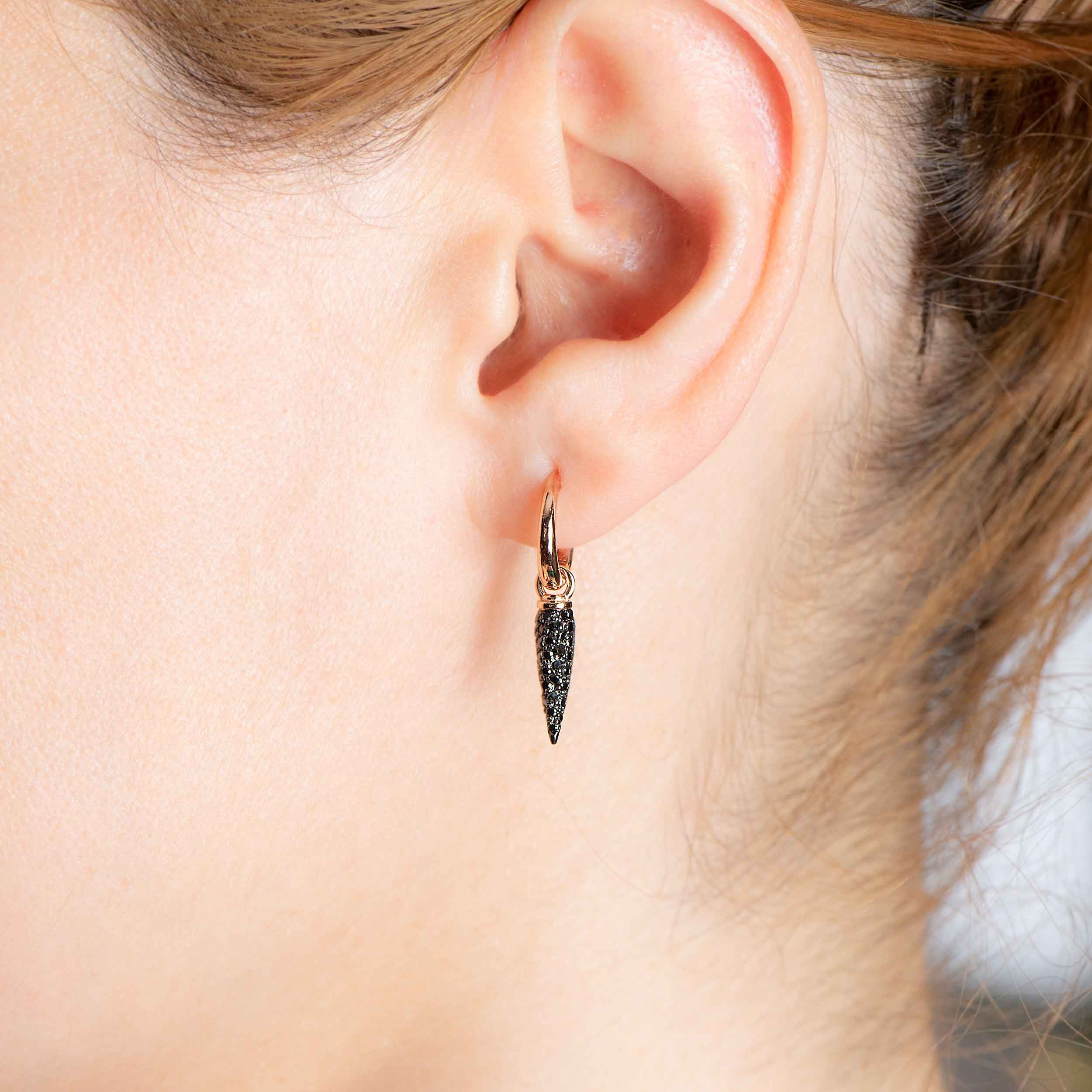 Black Diamond Spike Earring