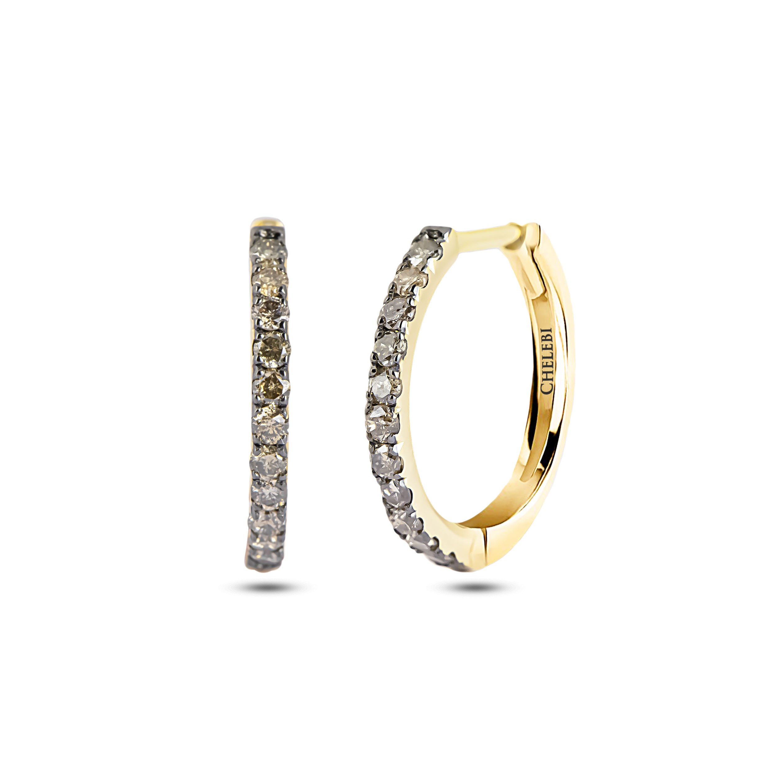 Brown Diamond Hoop Earrings