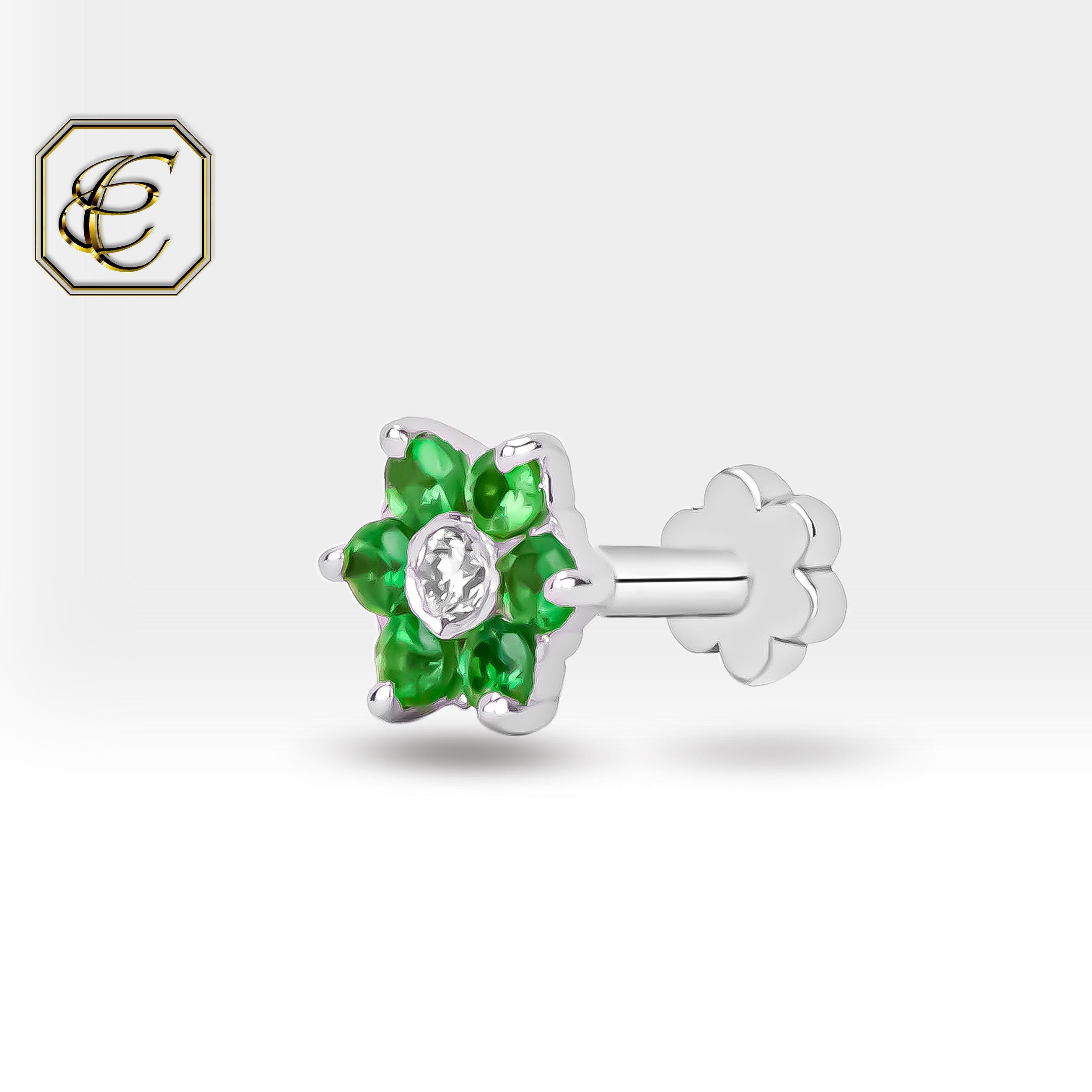 Green Garnet Helix Piercing