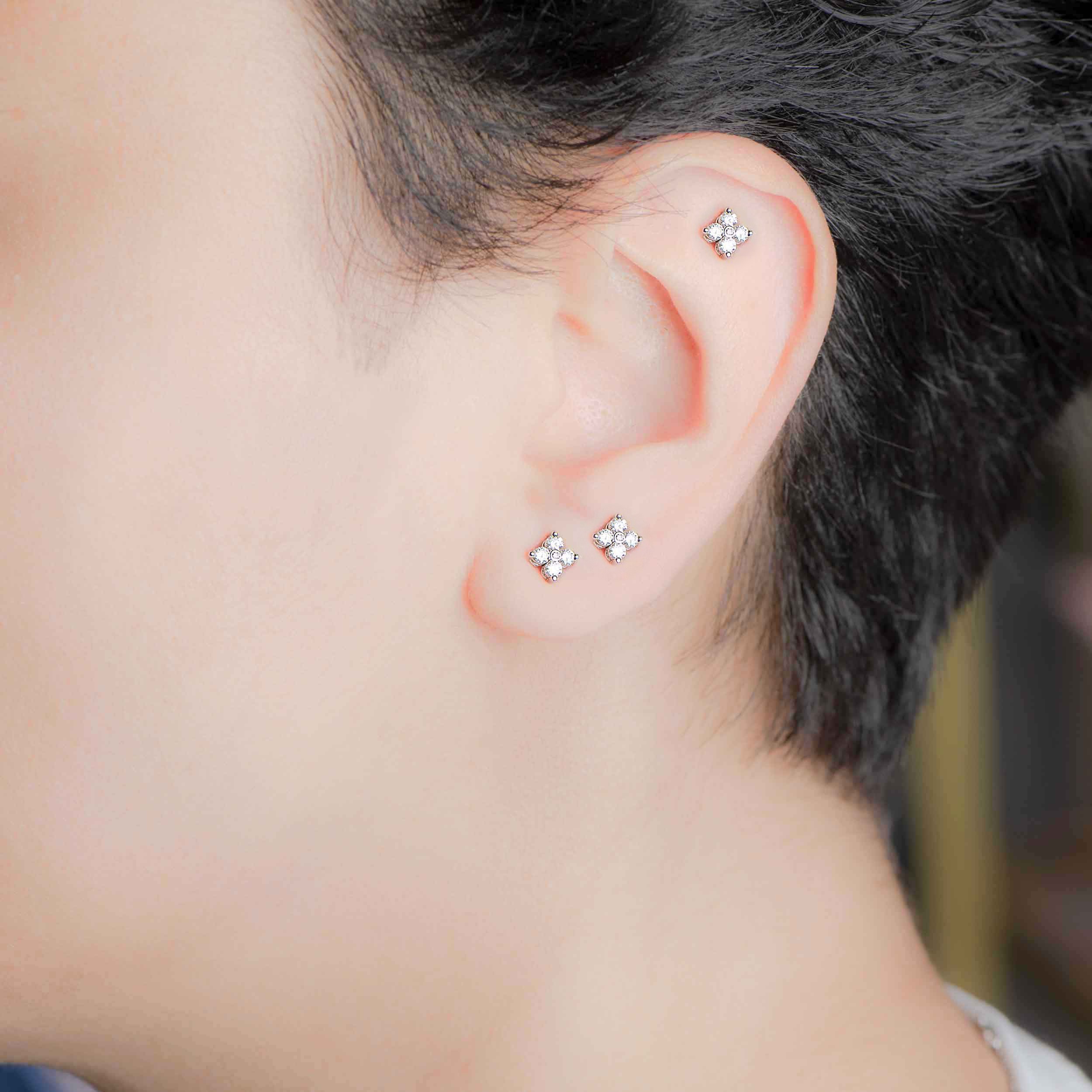 Clover Diamond Stud