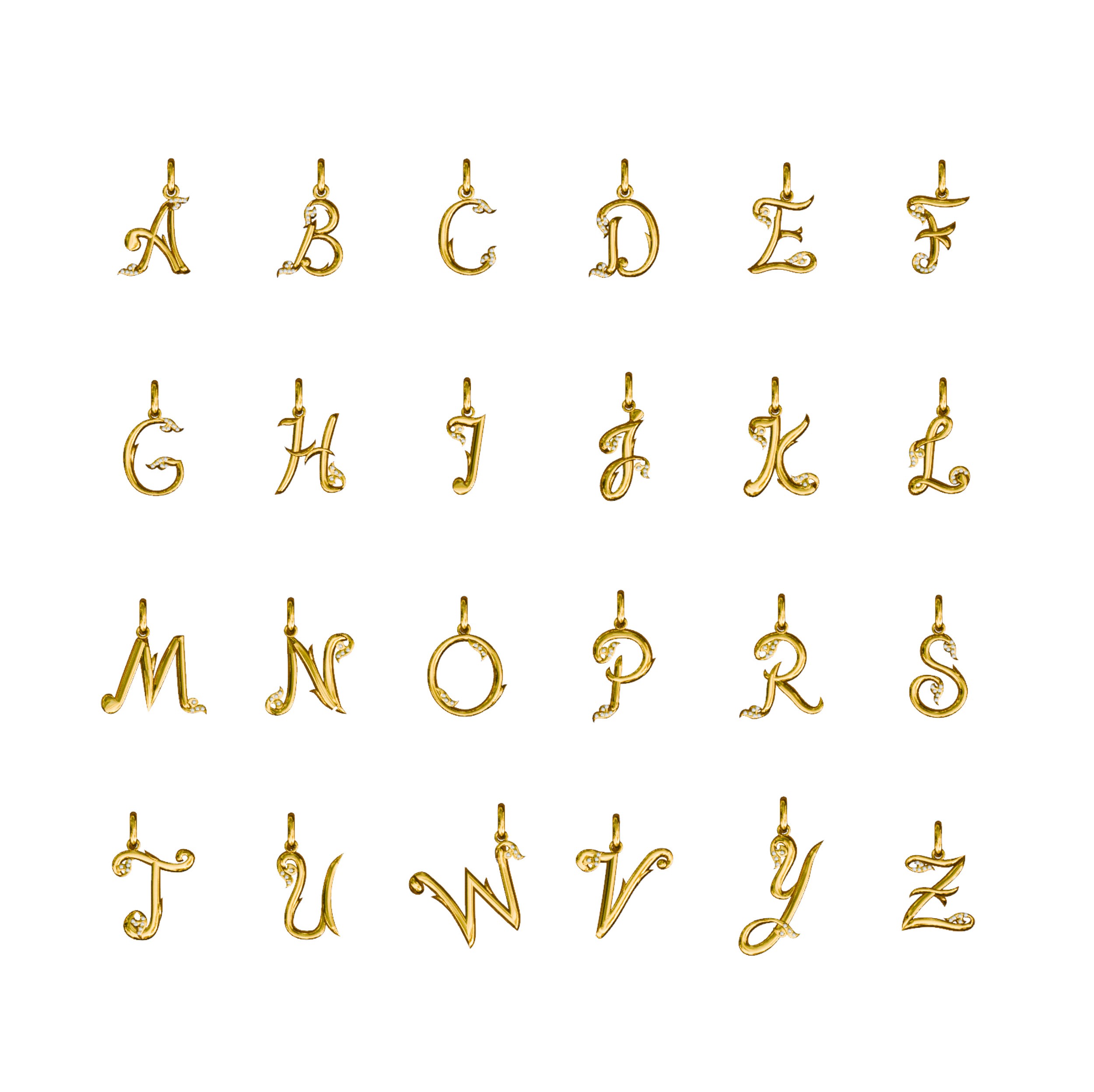 Signature Letter Necklace in 14K Gold