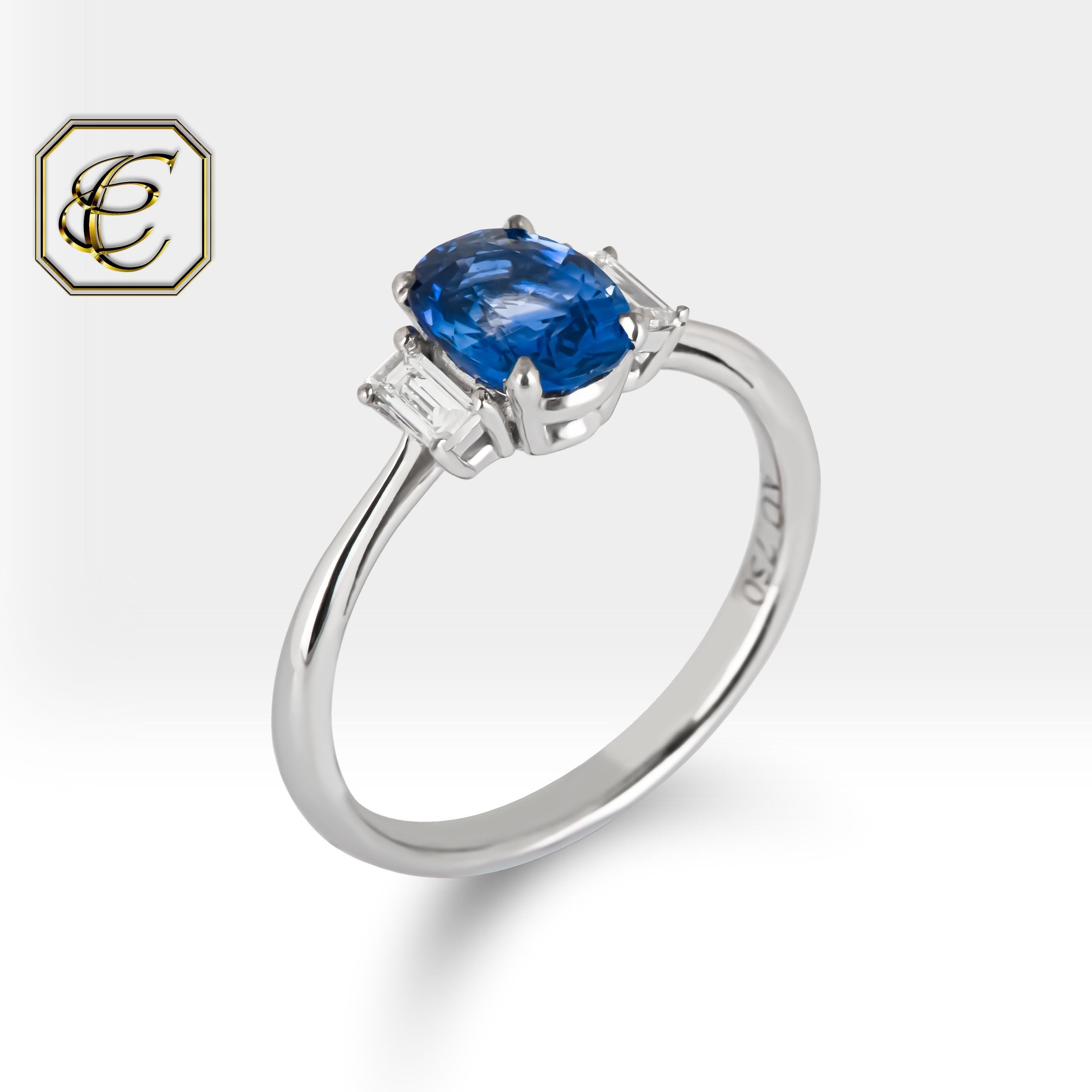 Mavi Safir Nişan Yüzüğü 
