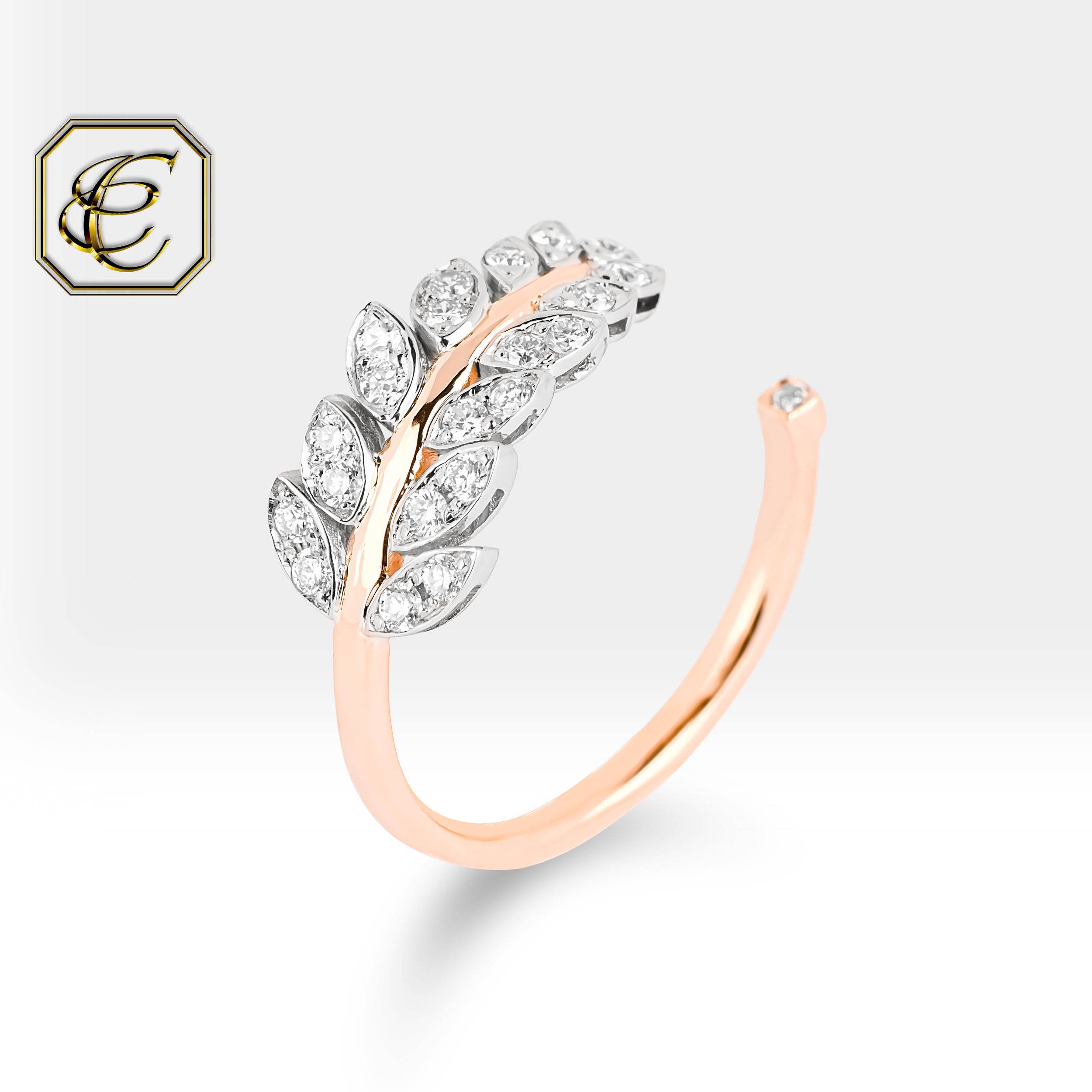Diamond Leaf Ring