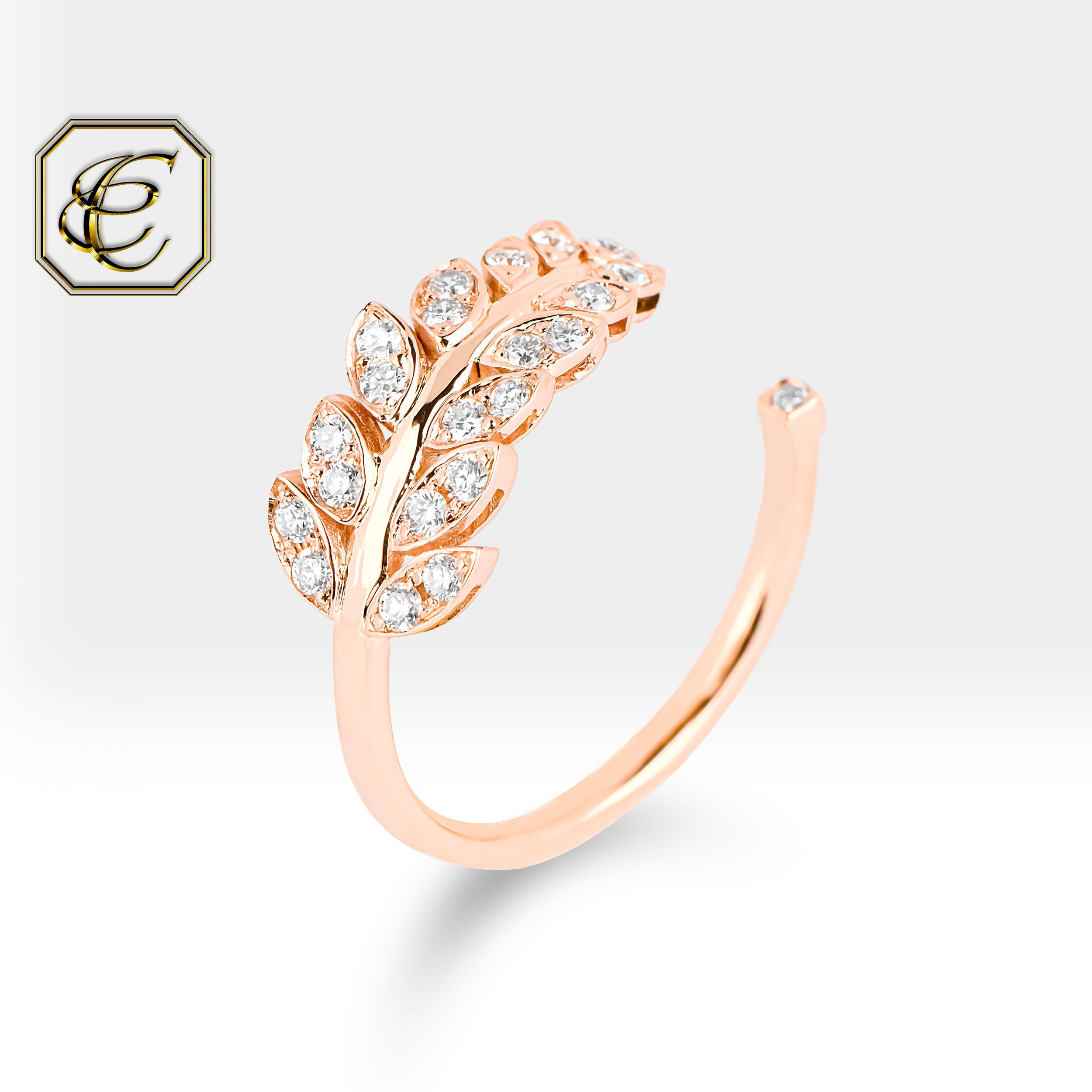 Diamond Leaf Ring