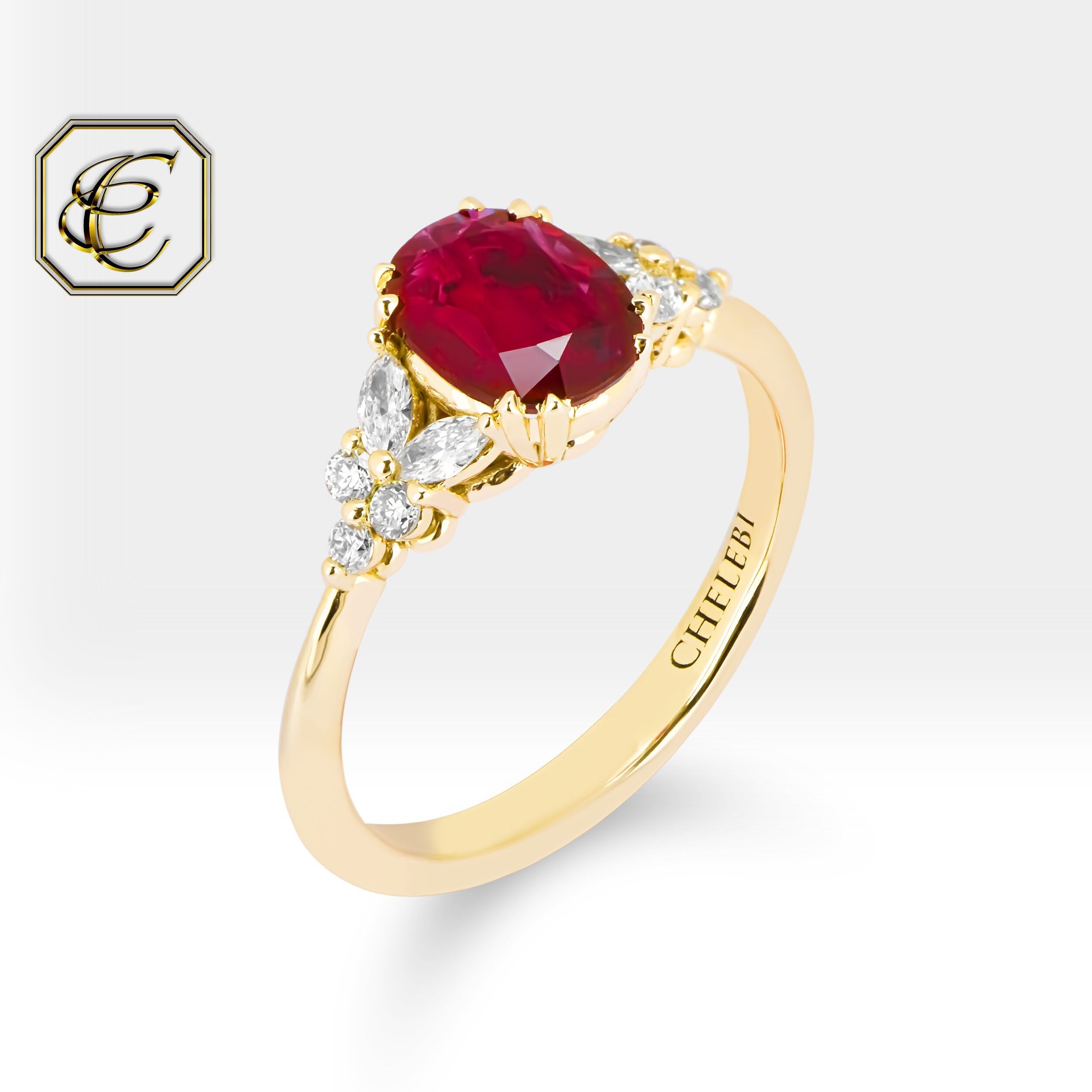 Burma Ruby Engagement Ring