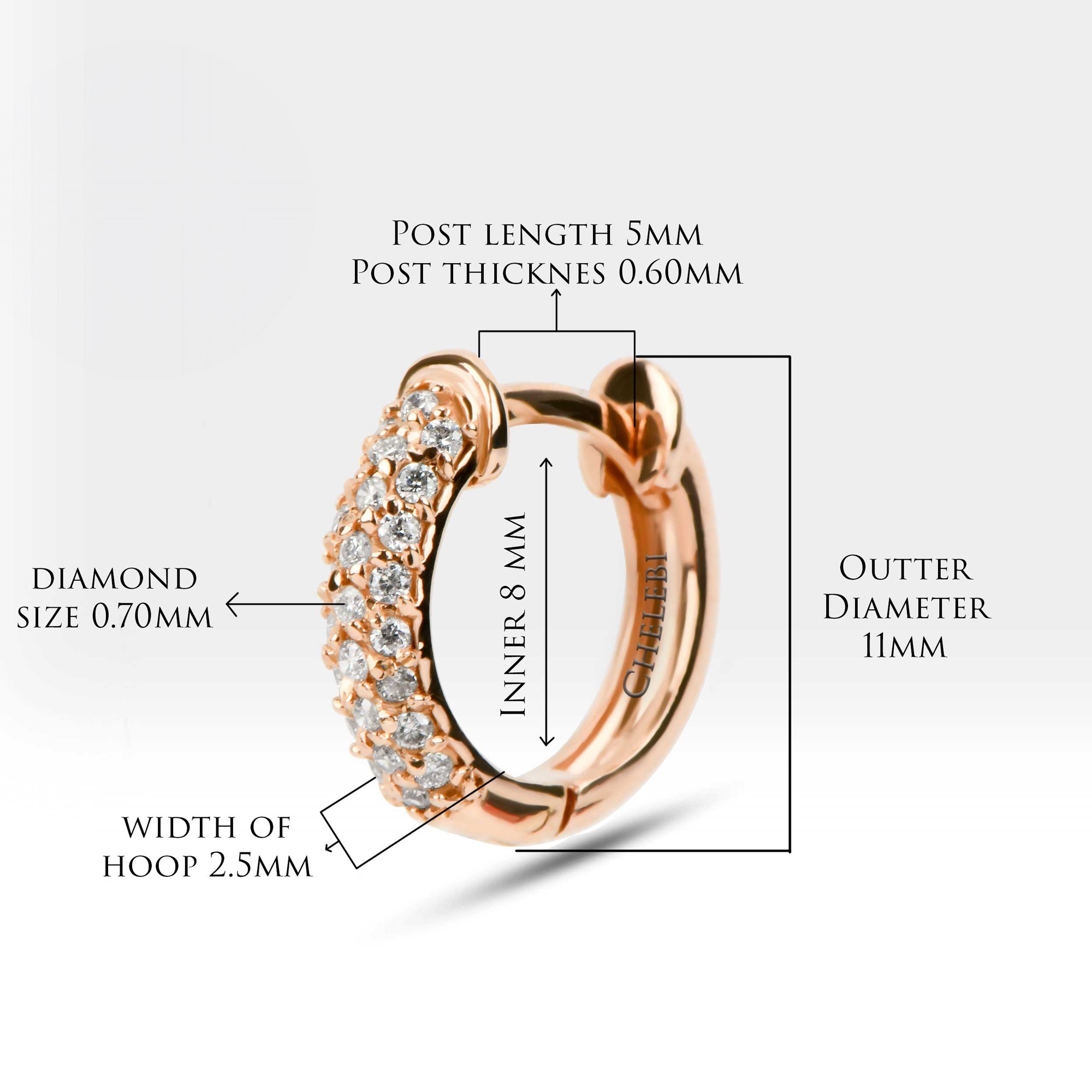 Pavé Diamond Gold Huggies