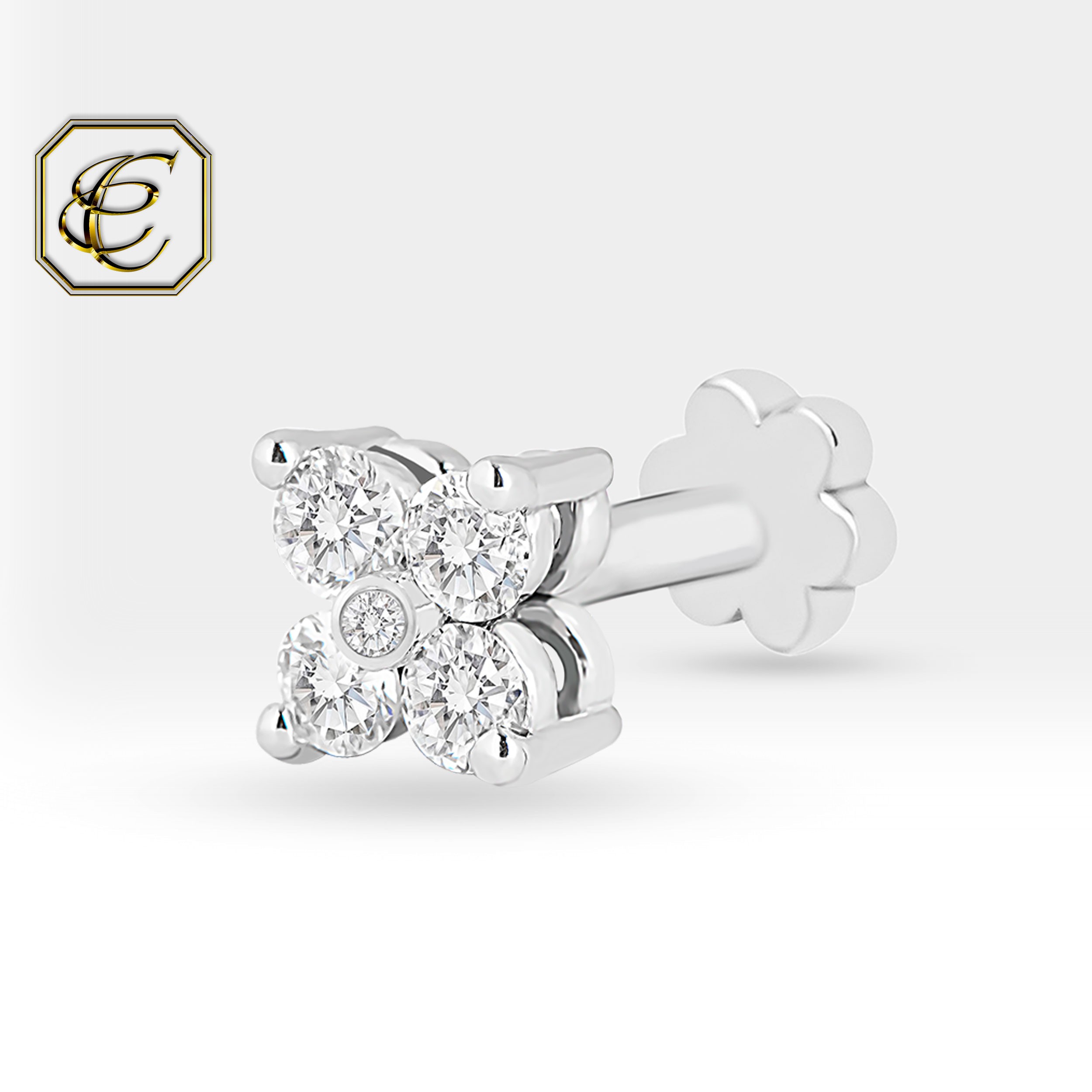 Diamond Clover Cartilage Piercing