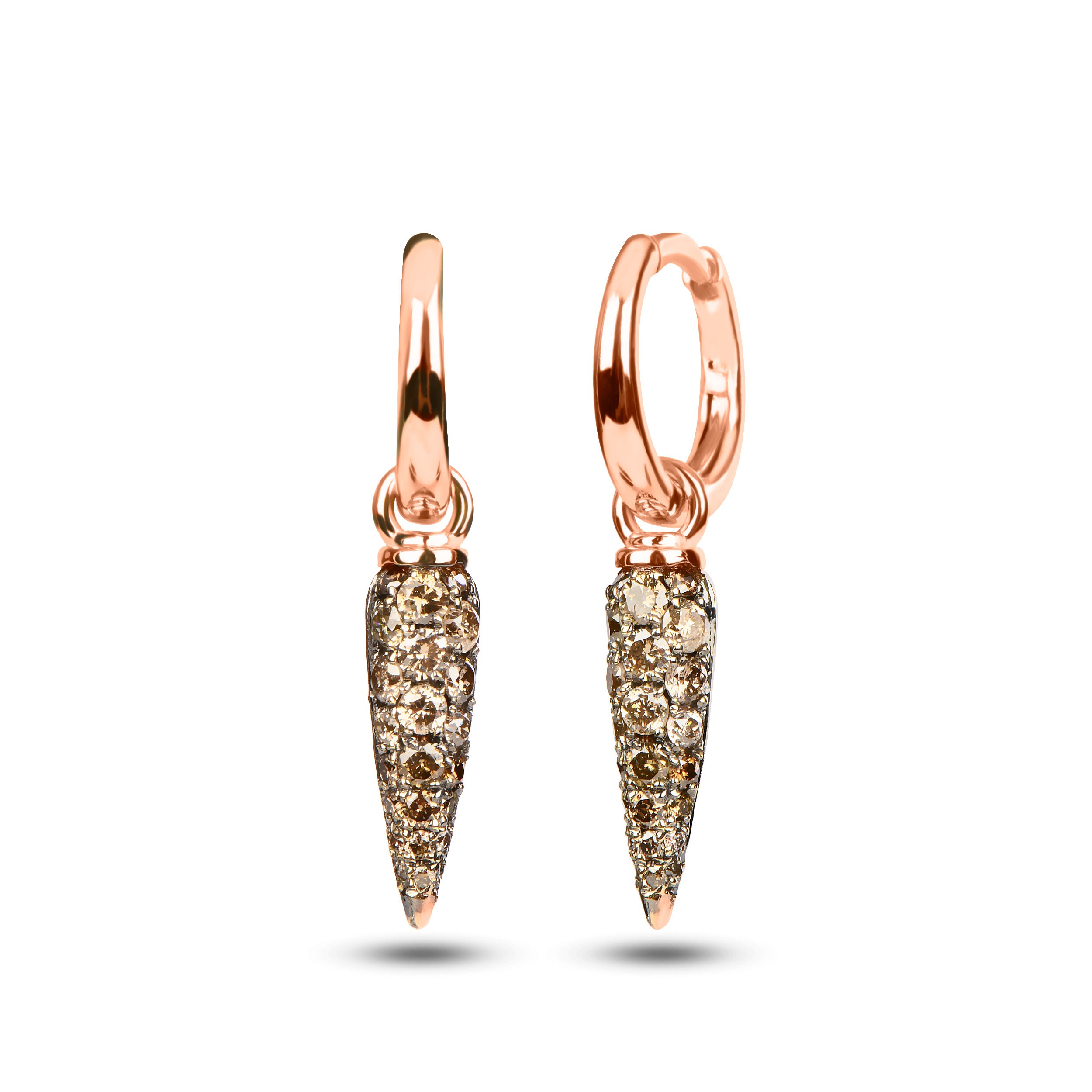 Brown Diamond Spike Earrings 