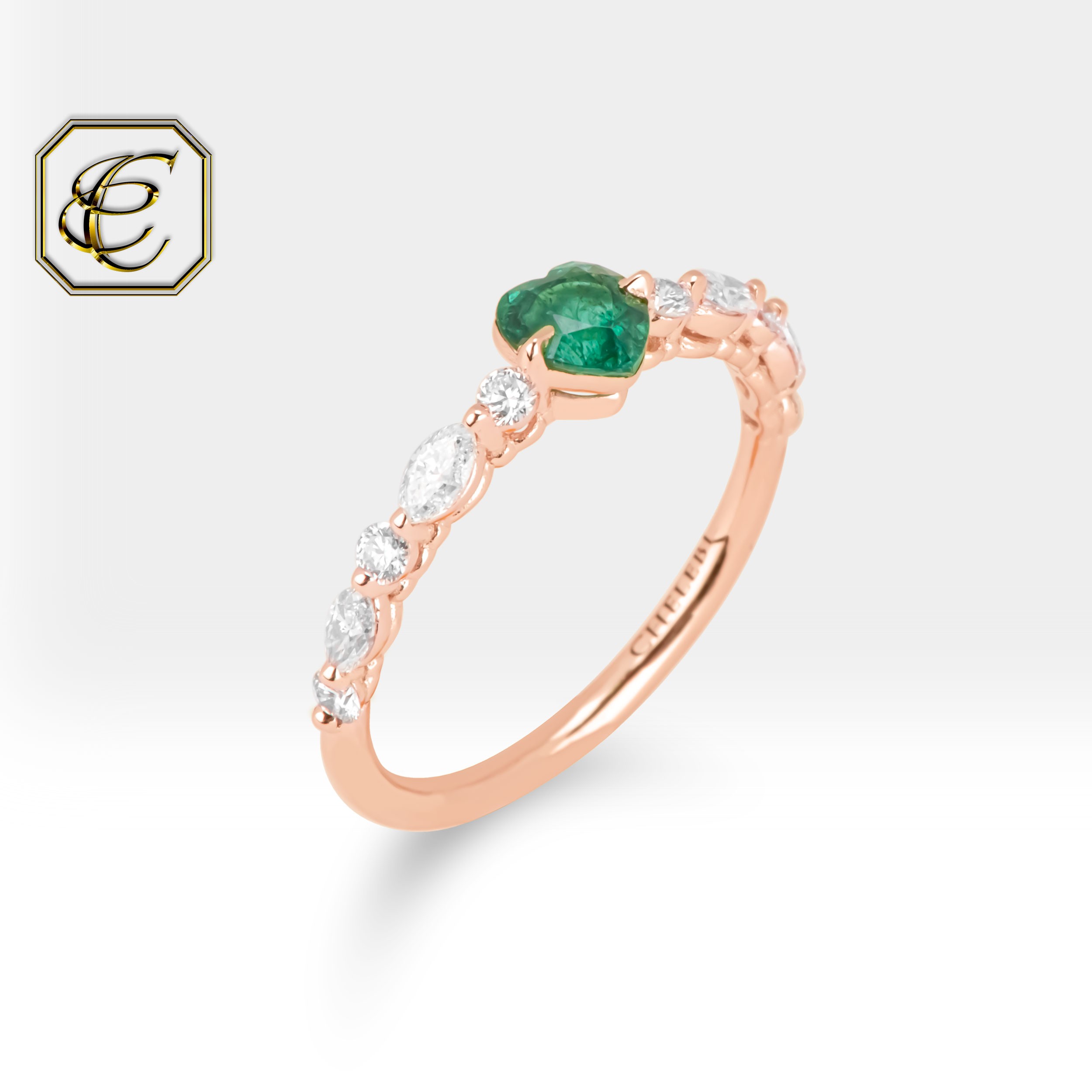 Heart Emerald Ring