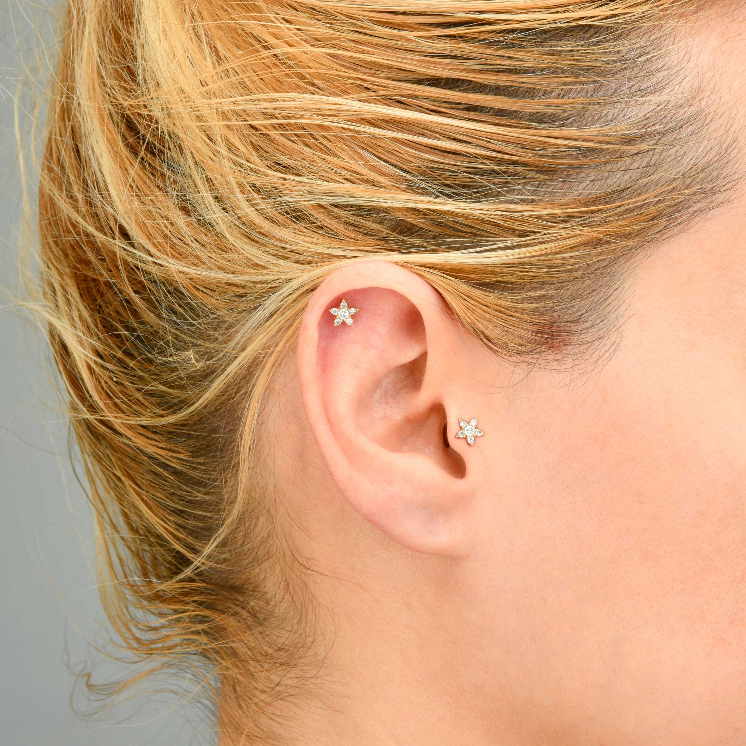 Star Diamond Cartilage Earring