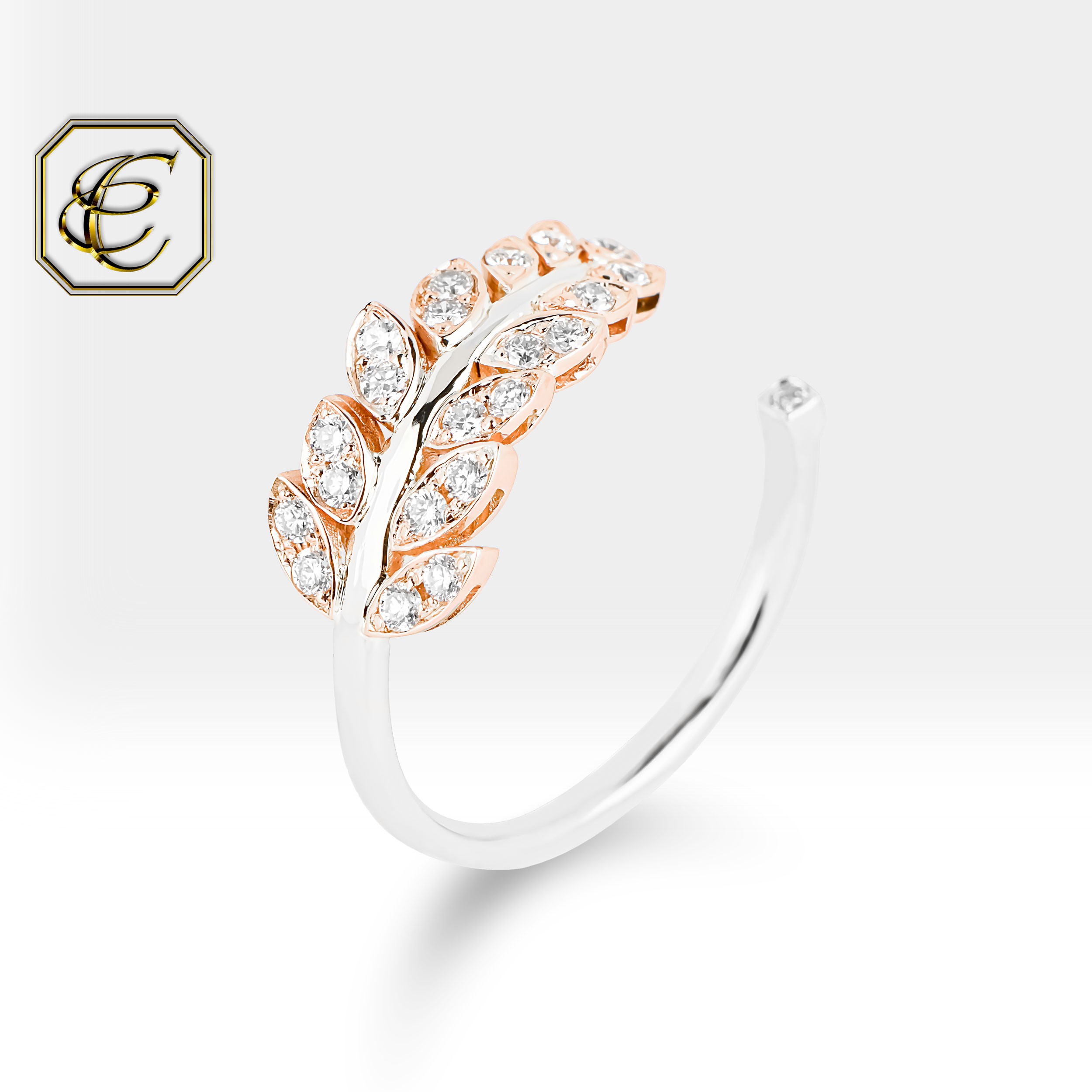 Diamond Leaf Ring