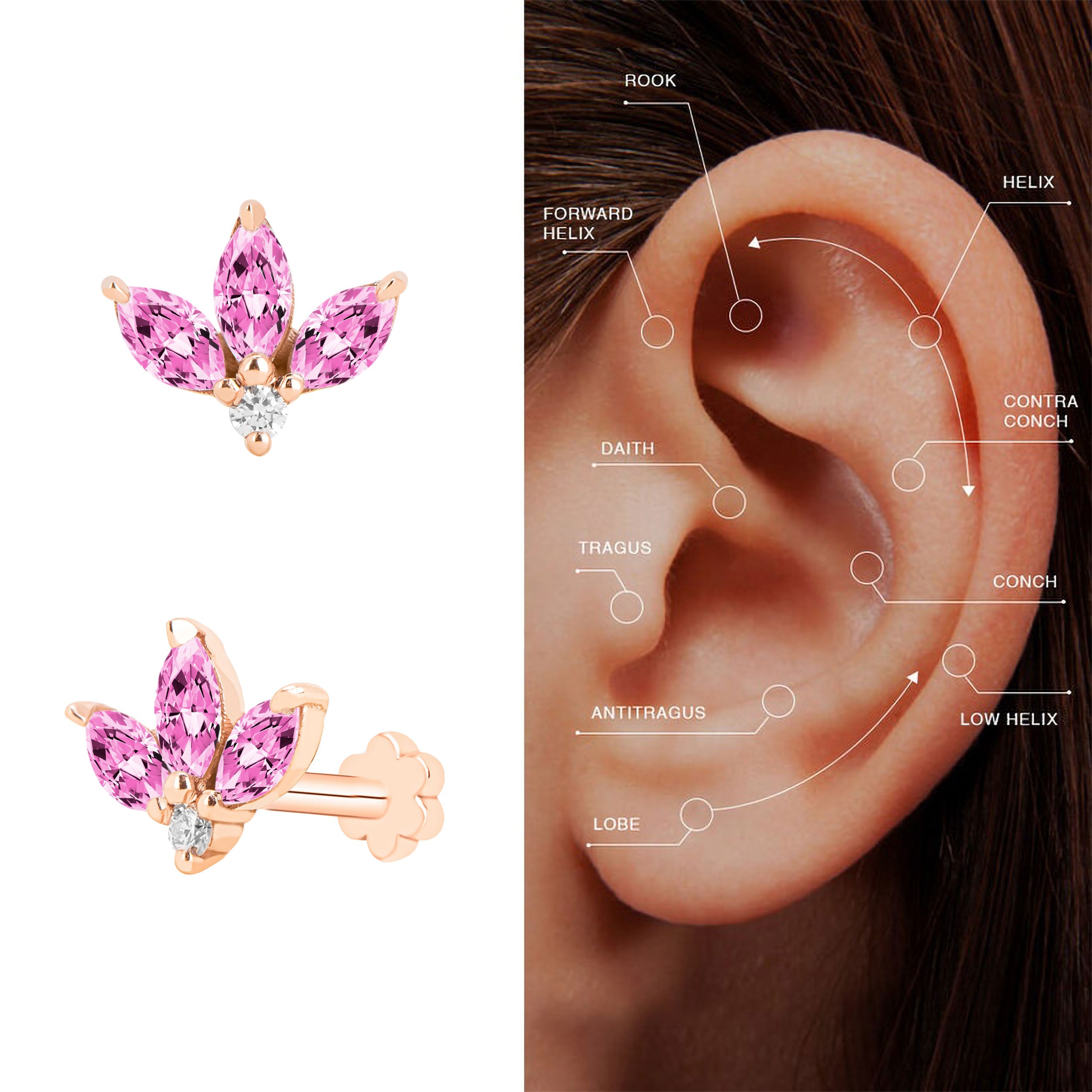 Pink Sapphire Piercing