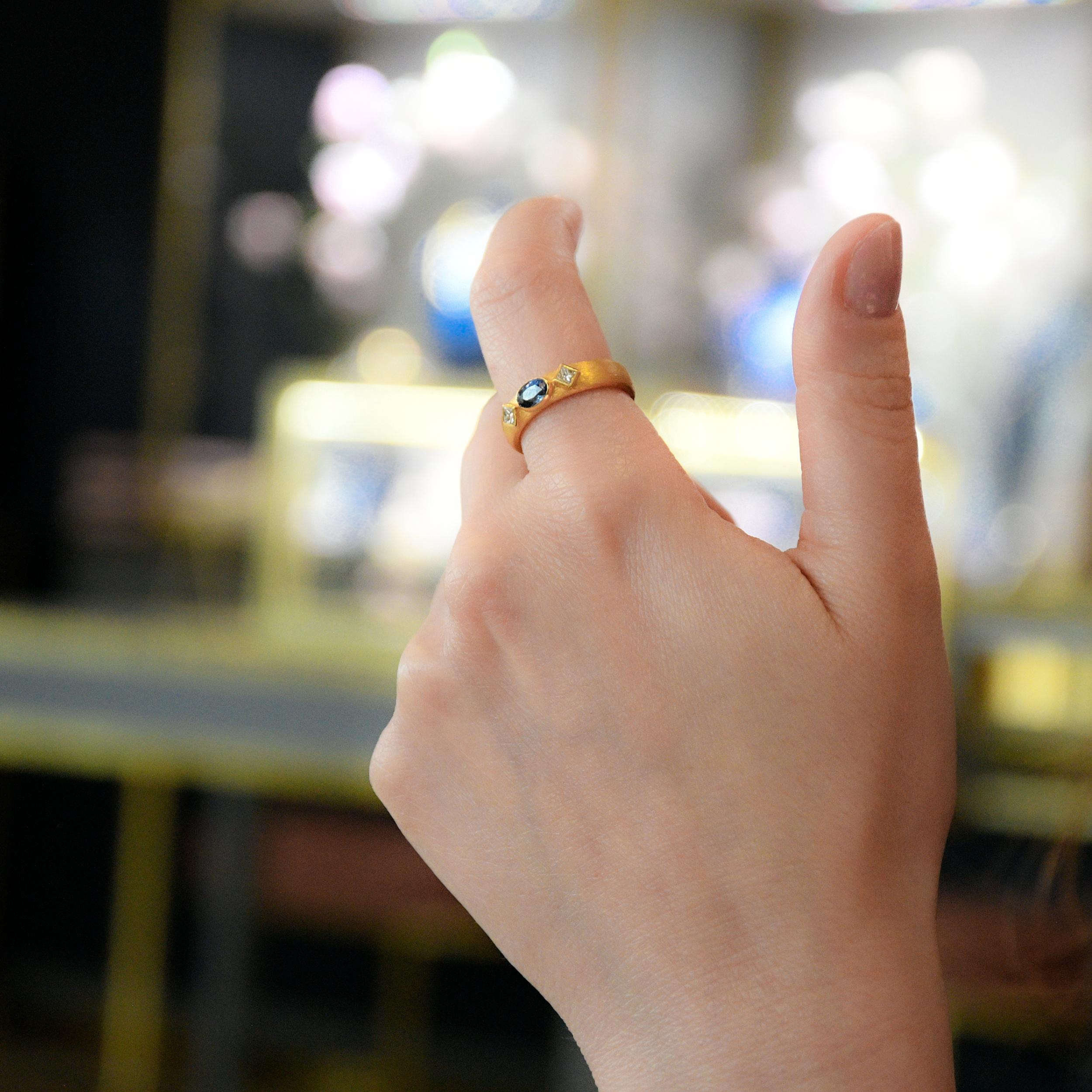 Diamond Sapphire Band Ring