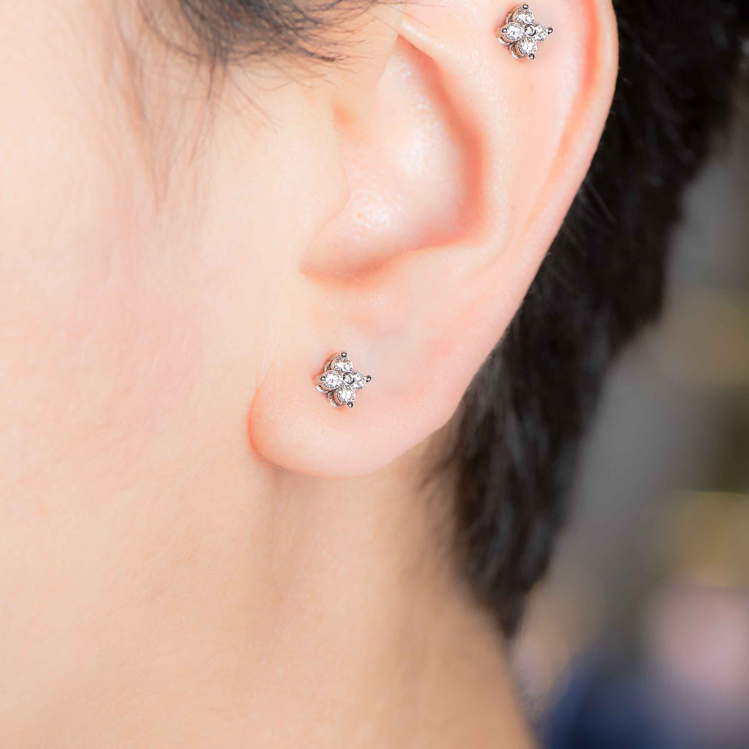 Clover Diamond Stud